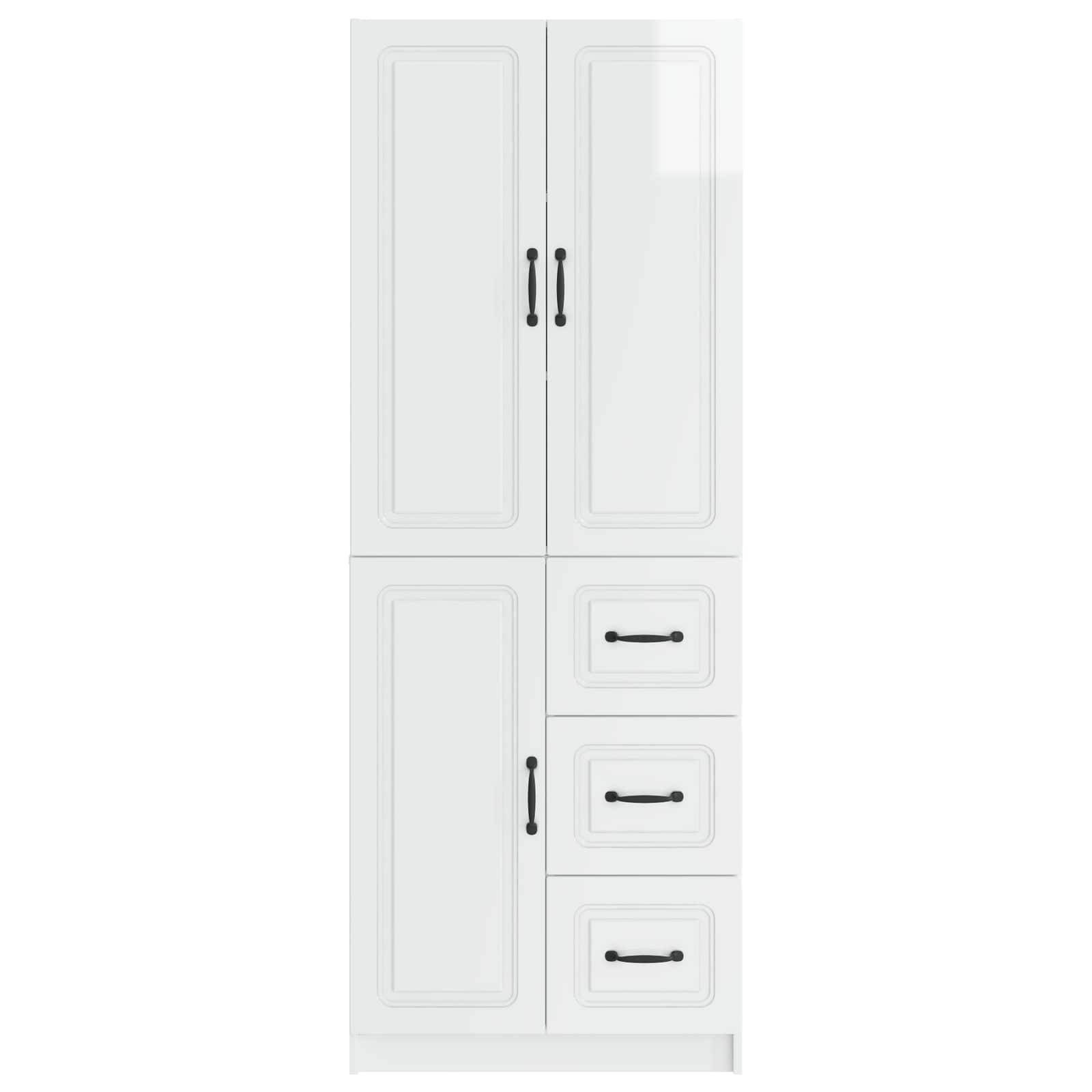 vidaXL Schrankset 2 pcs Hochglanz Weiß Holzwerkstoff