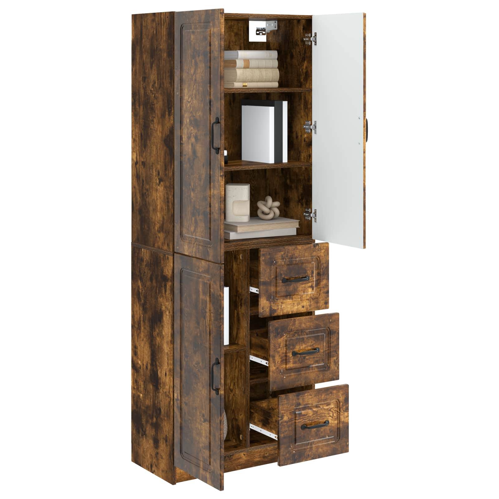 vidaXL Schrankset 2 pcs Geräucherte Eiche Holzwerkstoff