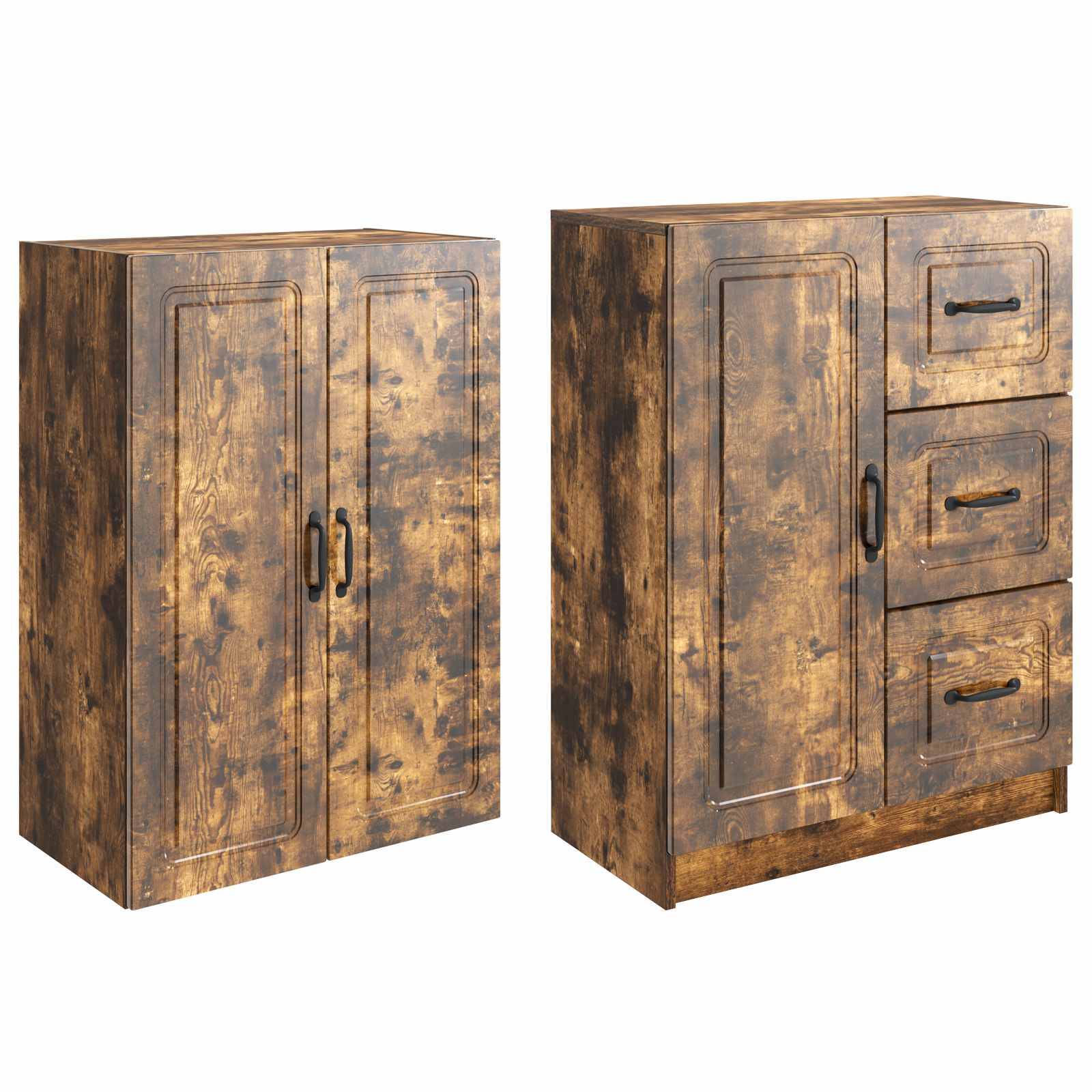 vidaXL Schrankset 2 pcs Geräucherte Eiche Holzwerkstoff