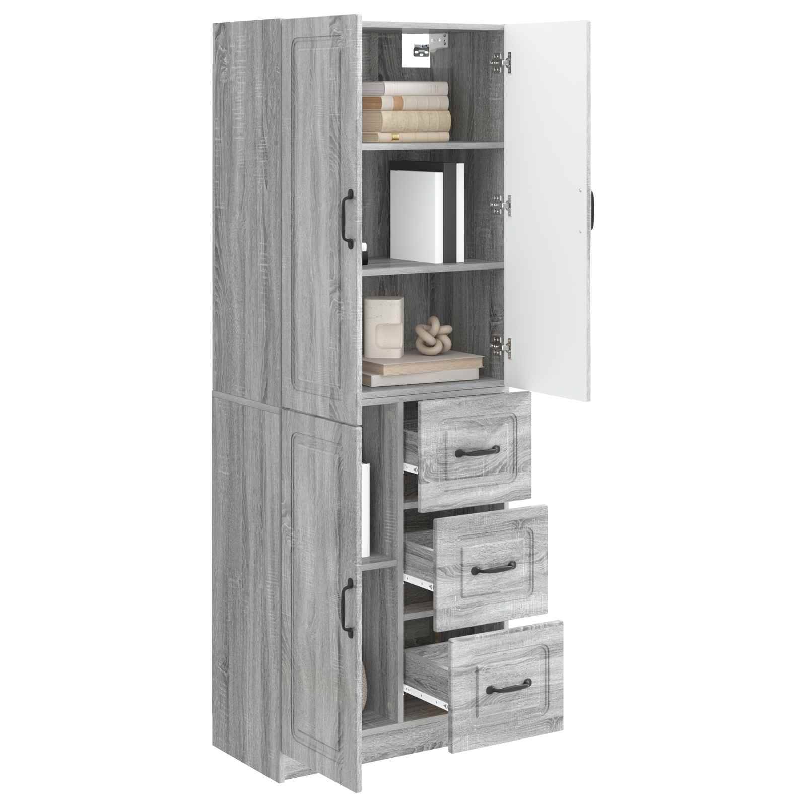 vidaXL Schrankset 2 pcs Grau Sonoma Holzwerkstoff