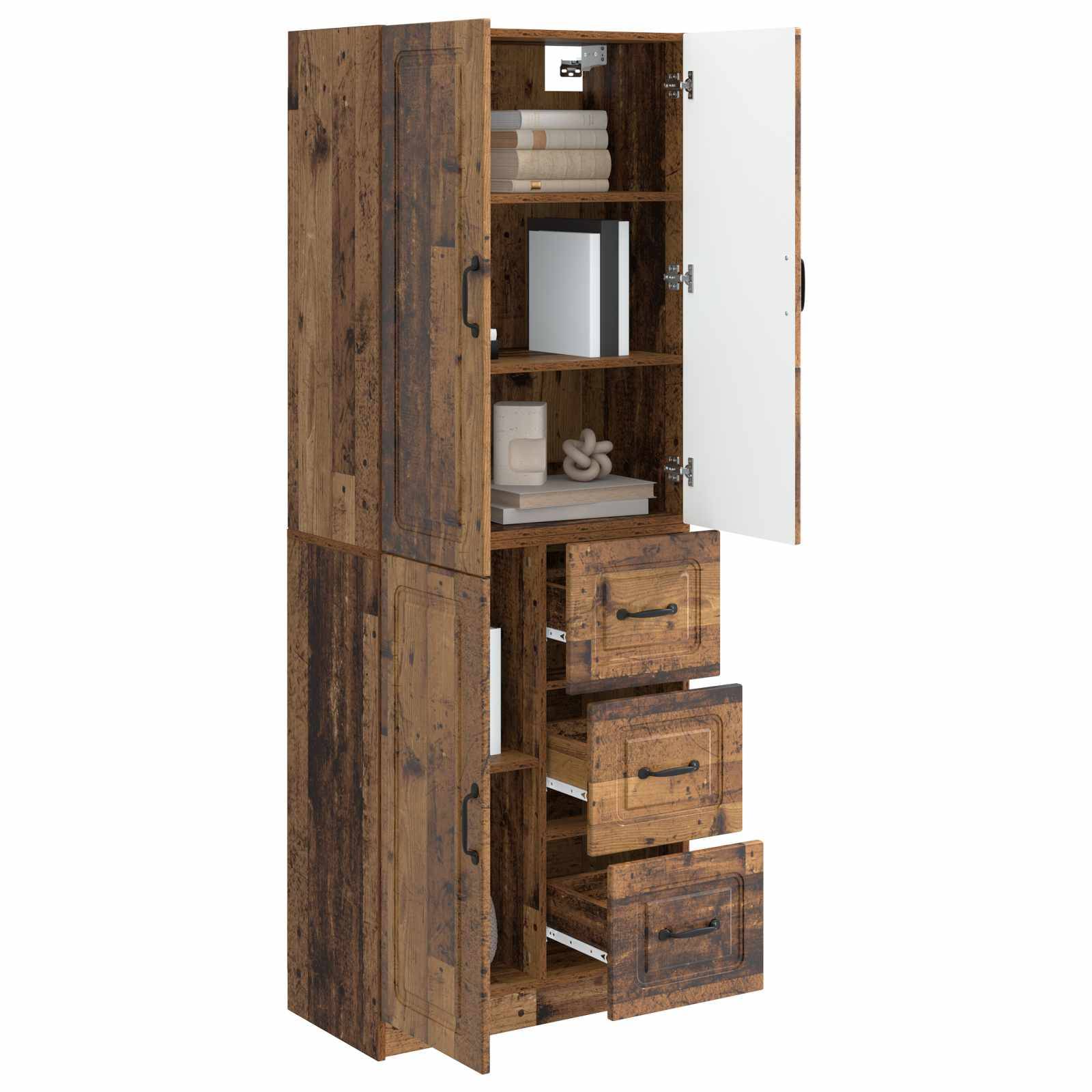 vidaXL Schrankset 2 pcs Altholz Holzwerkstoff