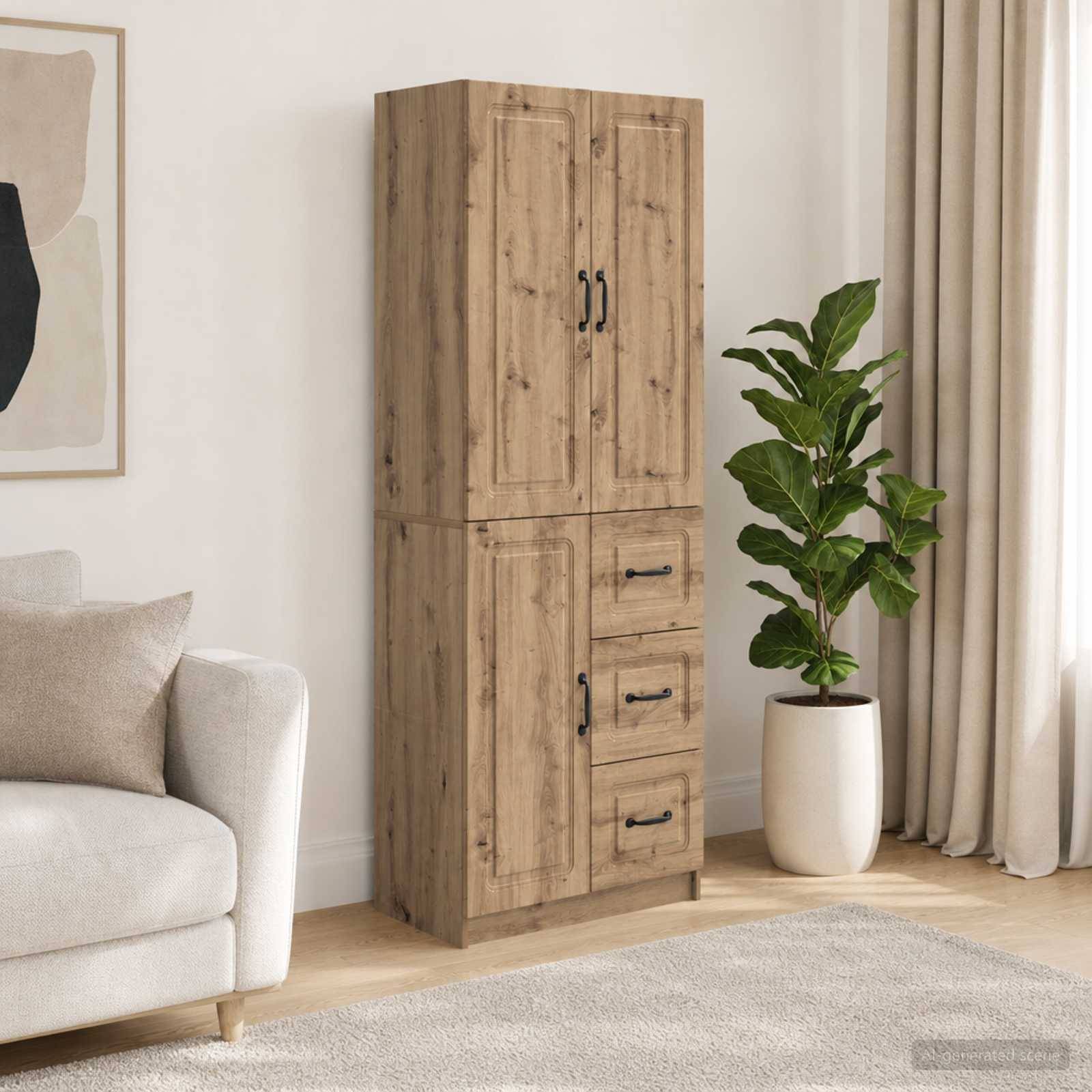 vidaXL Schrankset 2 Stk. Artisan-Eiche Holzwerkstoff