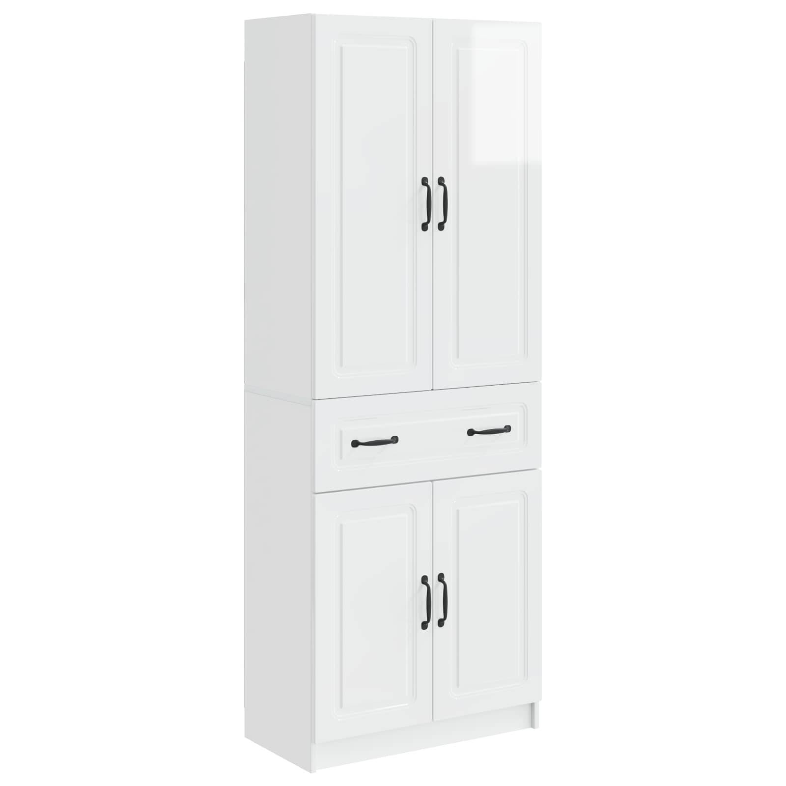 vidaXL Schrankset 2 pcs Hochglanz Weiß Holzwerkstoff