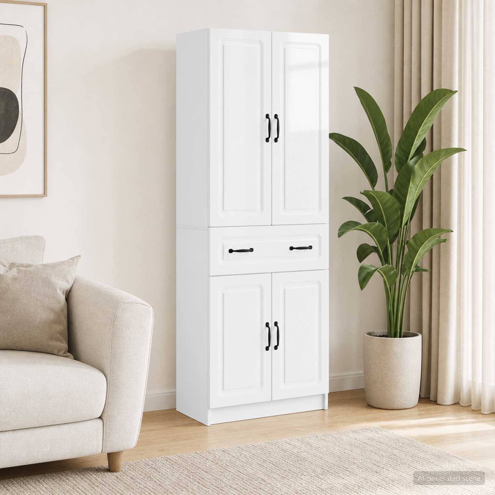 vidaXL Schrankset 2 pcs Hochglanz Weiß Holzwerkstoff