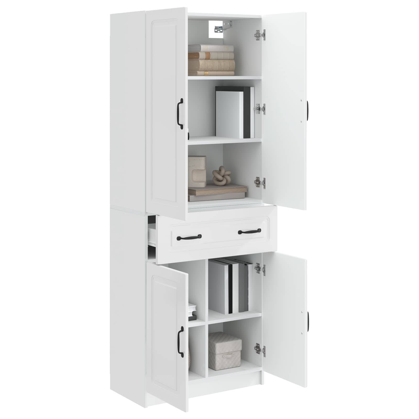 vidaXL Schrankset 2 pcs Hochglanz Weiß Holzwerkstoff