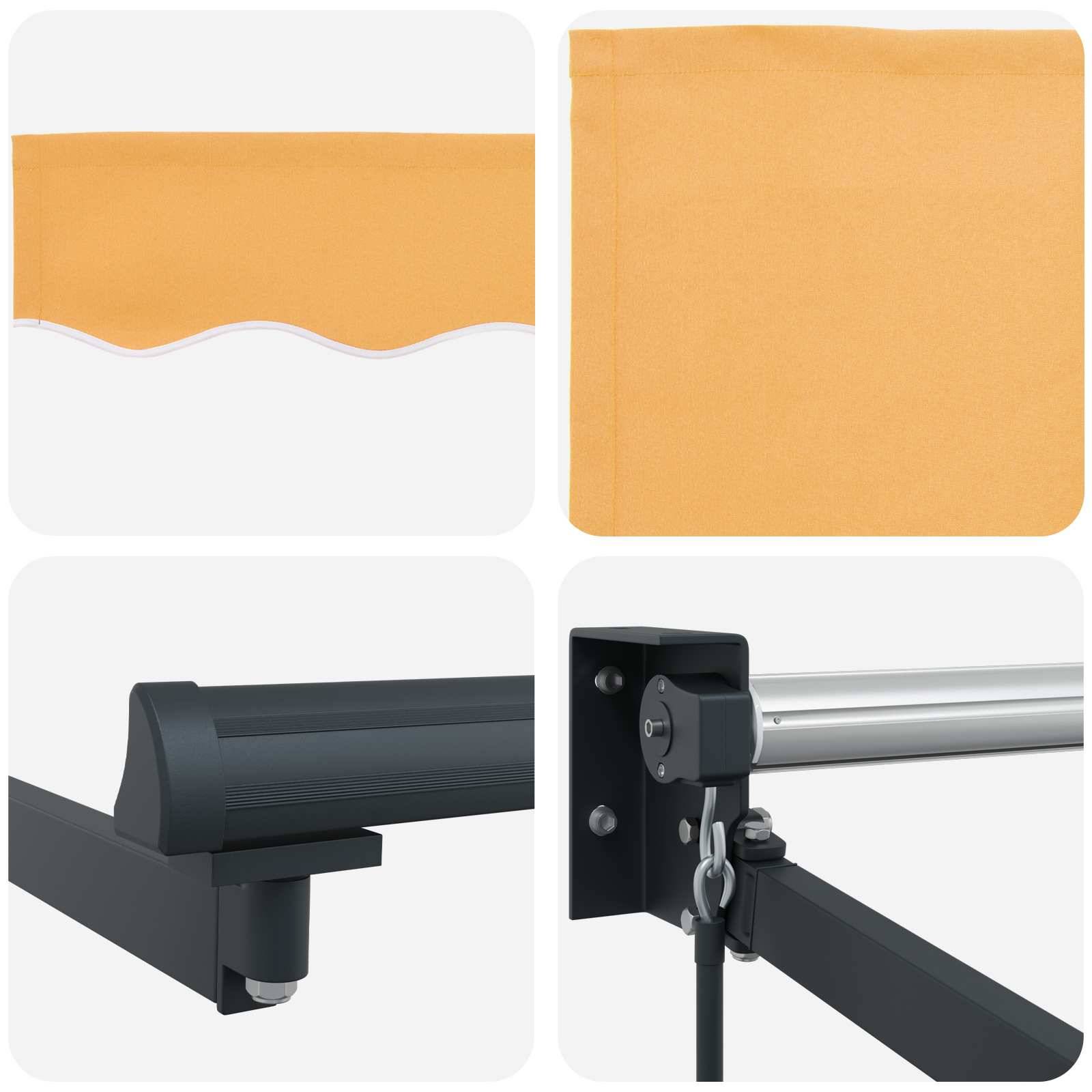 vidaXL Einziehbare Markise Sand 4,5 × 3 m 100% Polyester und Aluminium