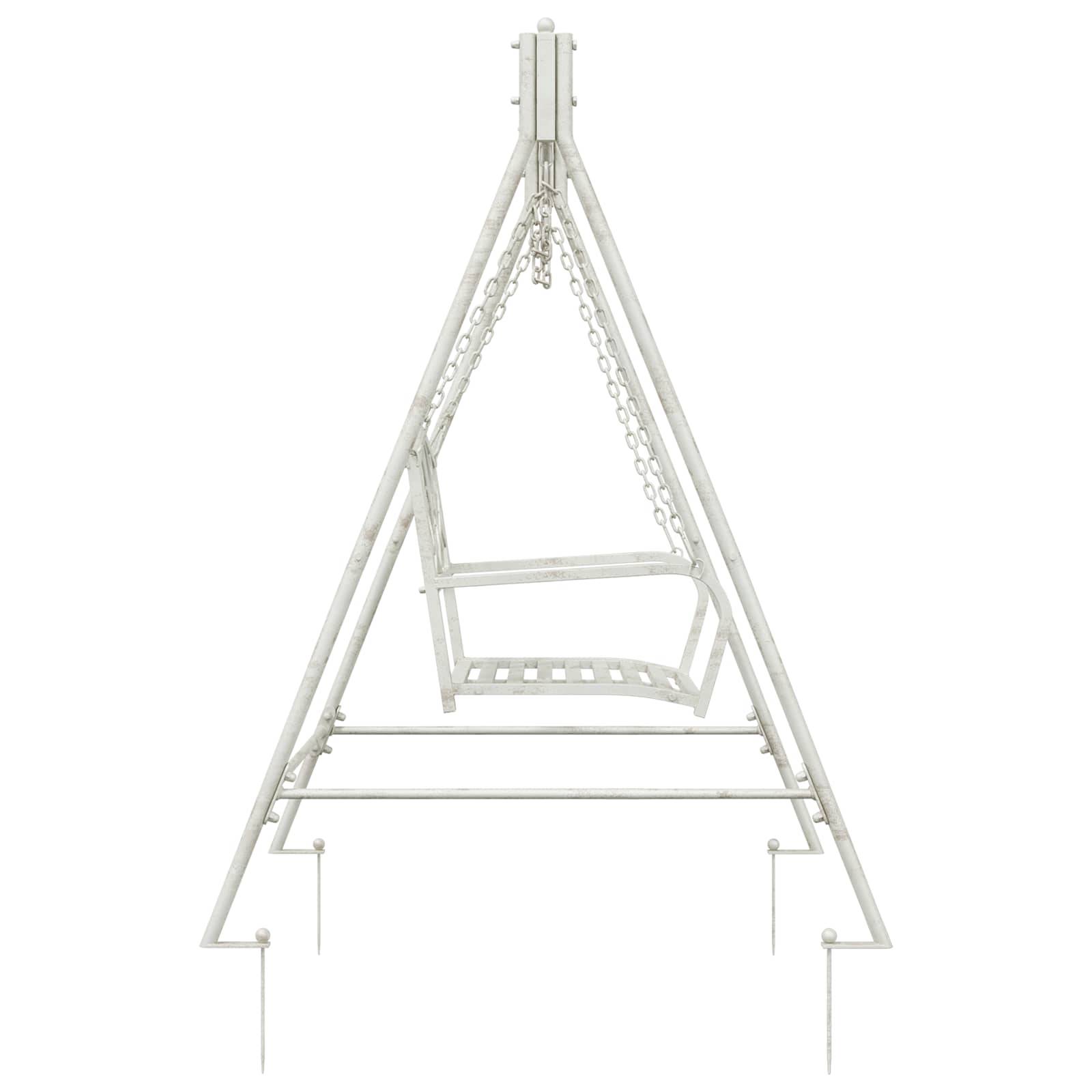 vidaXL Schaukelbank Stahl 113 x 121,5 x 168 cm Antik Weiß