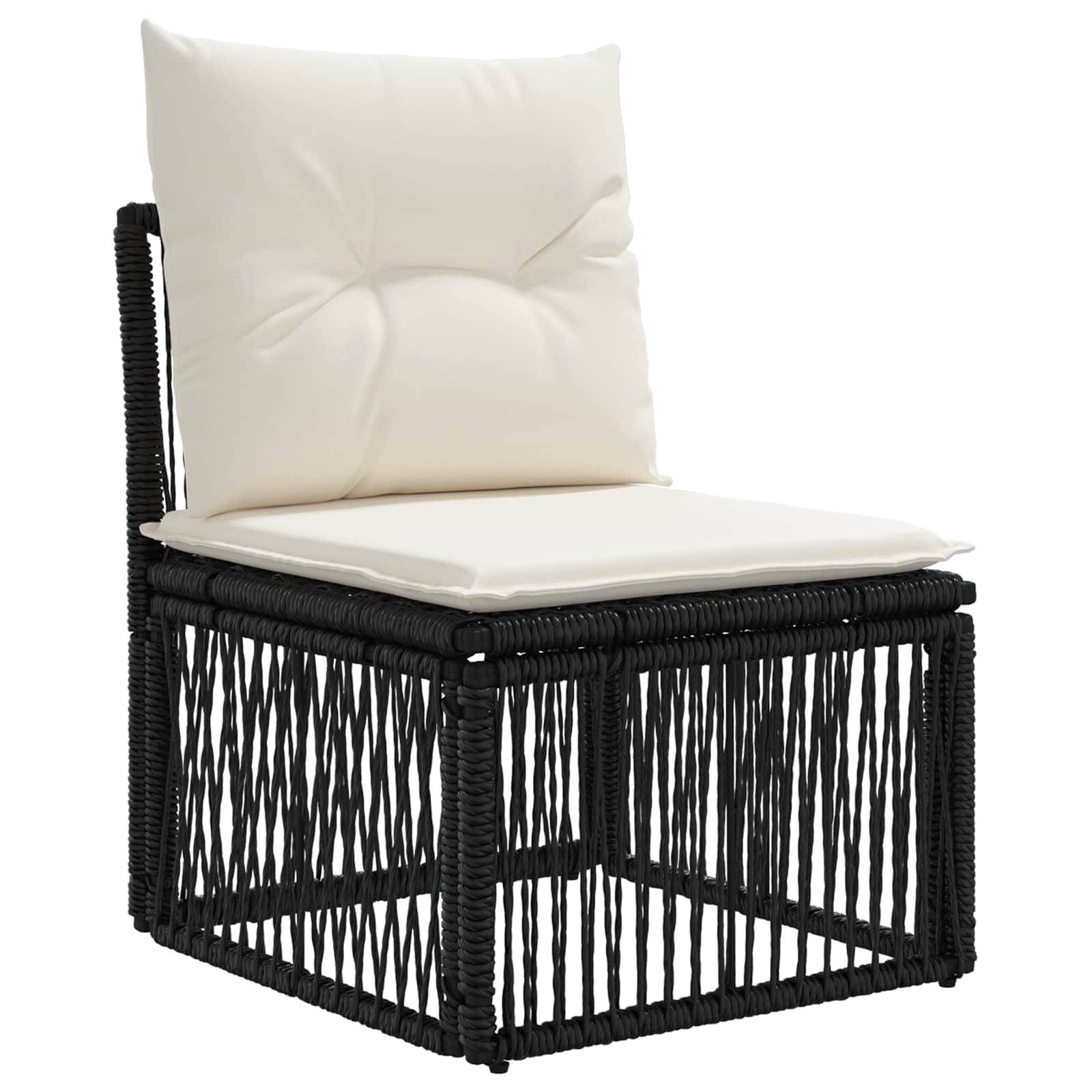 vidaXL Gartensofa-set 3 pcs Schwarz Poly-Rattan