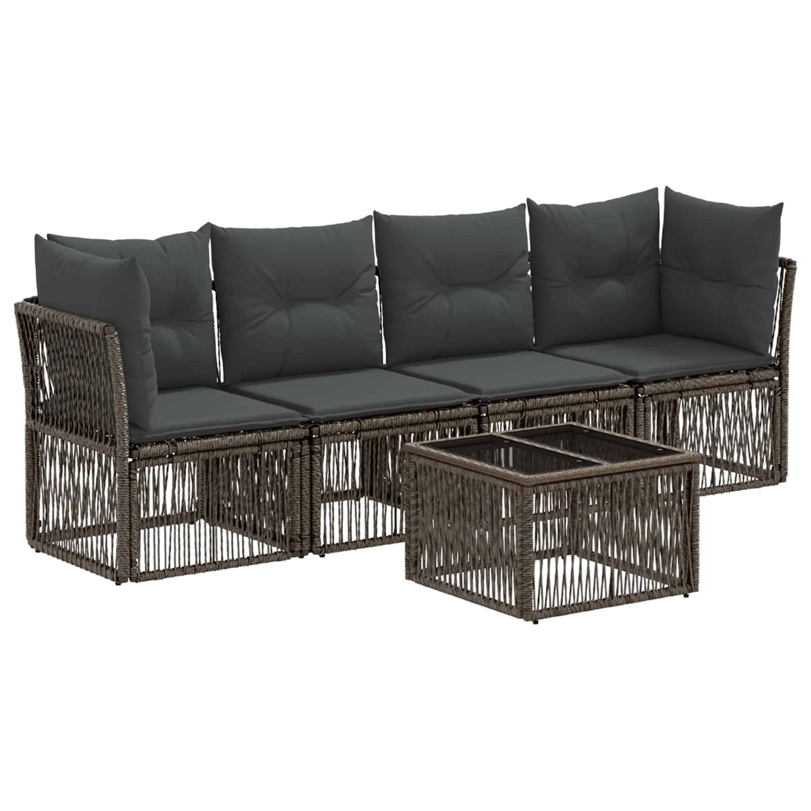 vidaXL Gartensofa-set 5 pcs Grau Poly-Rattan