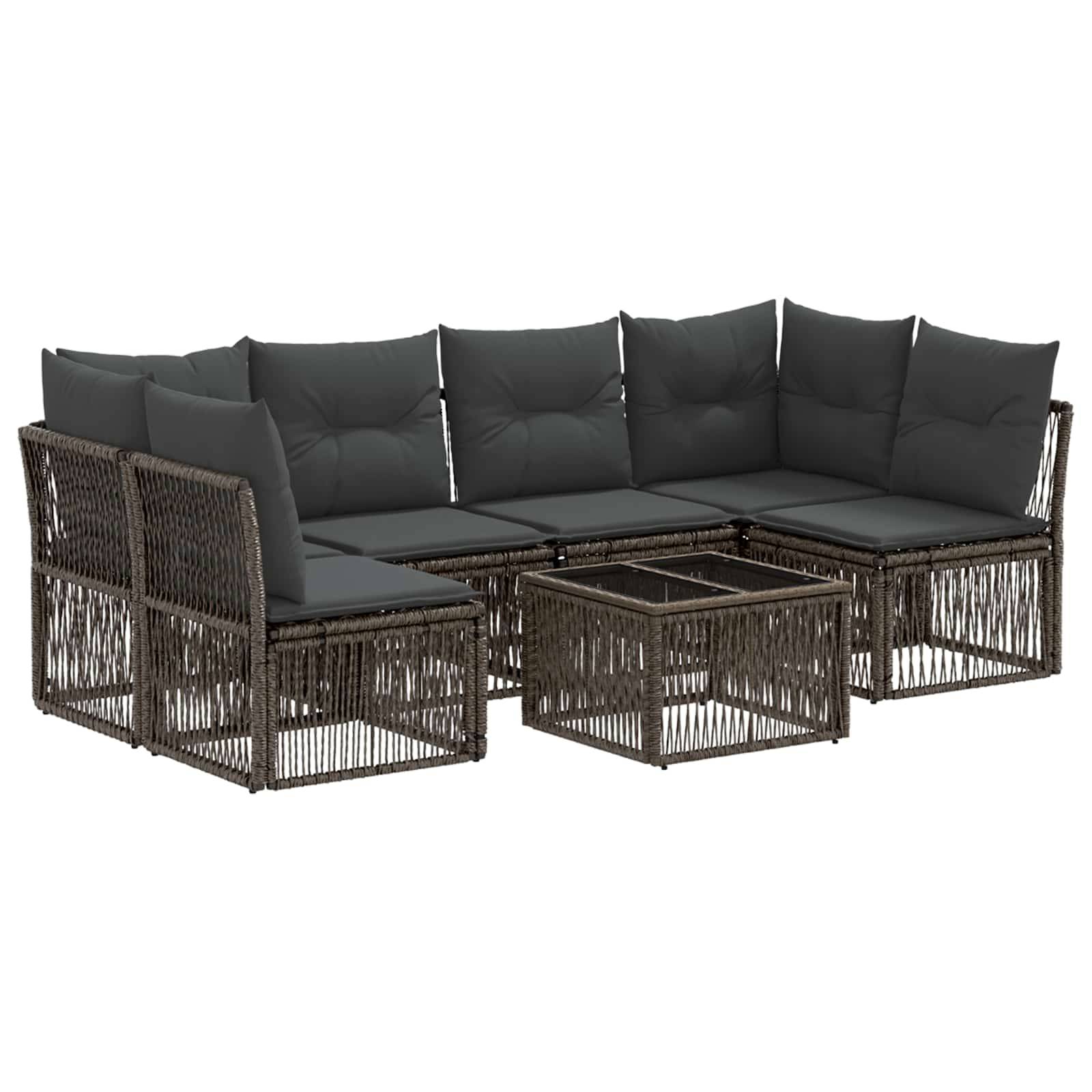 vidaXL Gartensofa-set 7 pcs Grau Poly-Rattan