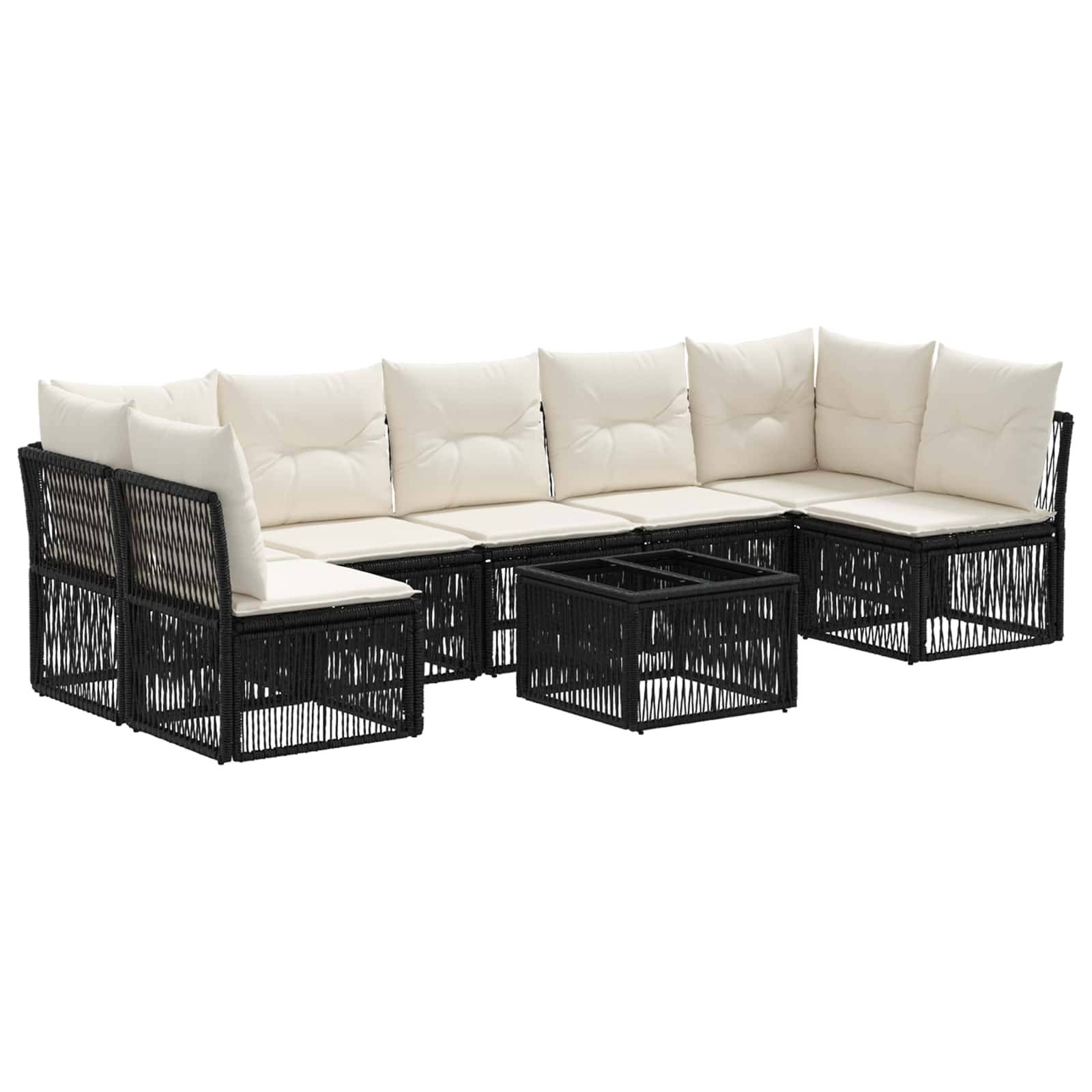 vidaXL Gartensofa-set 8 pcs Schwarz Poly-Rattan