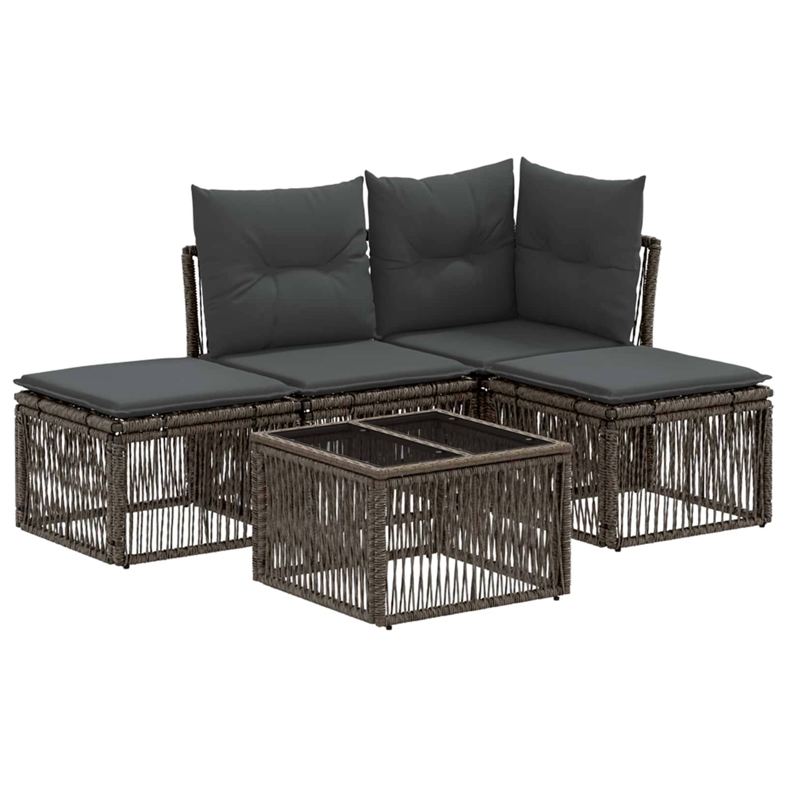 vidaXL Gartensofa-set 5 pcs Grau Poly-Rattan