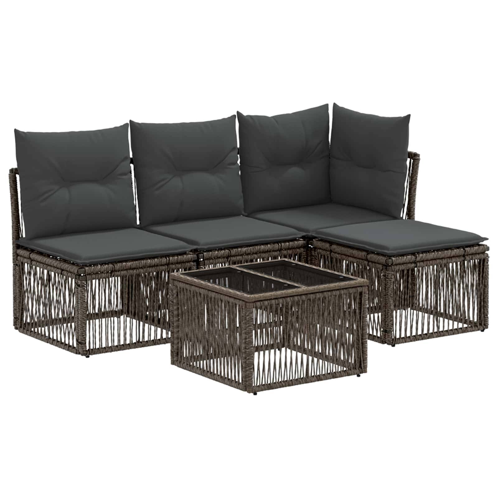 vidaXL Gartensofa-set 5 pcs Grau Poly-Rattan