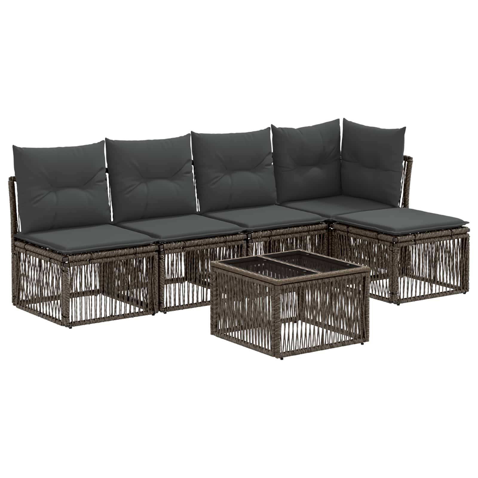 vidaXL Gartensofa-set 6 pcs Grau Poly-Rattan