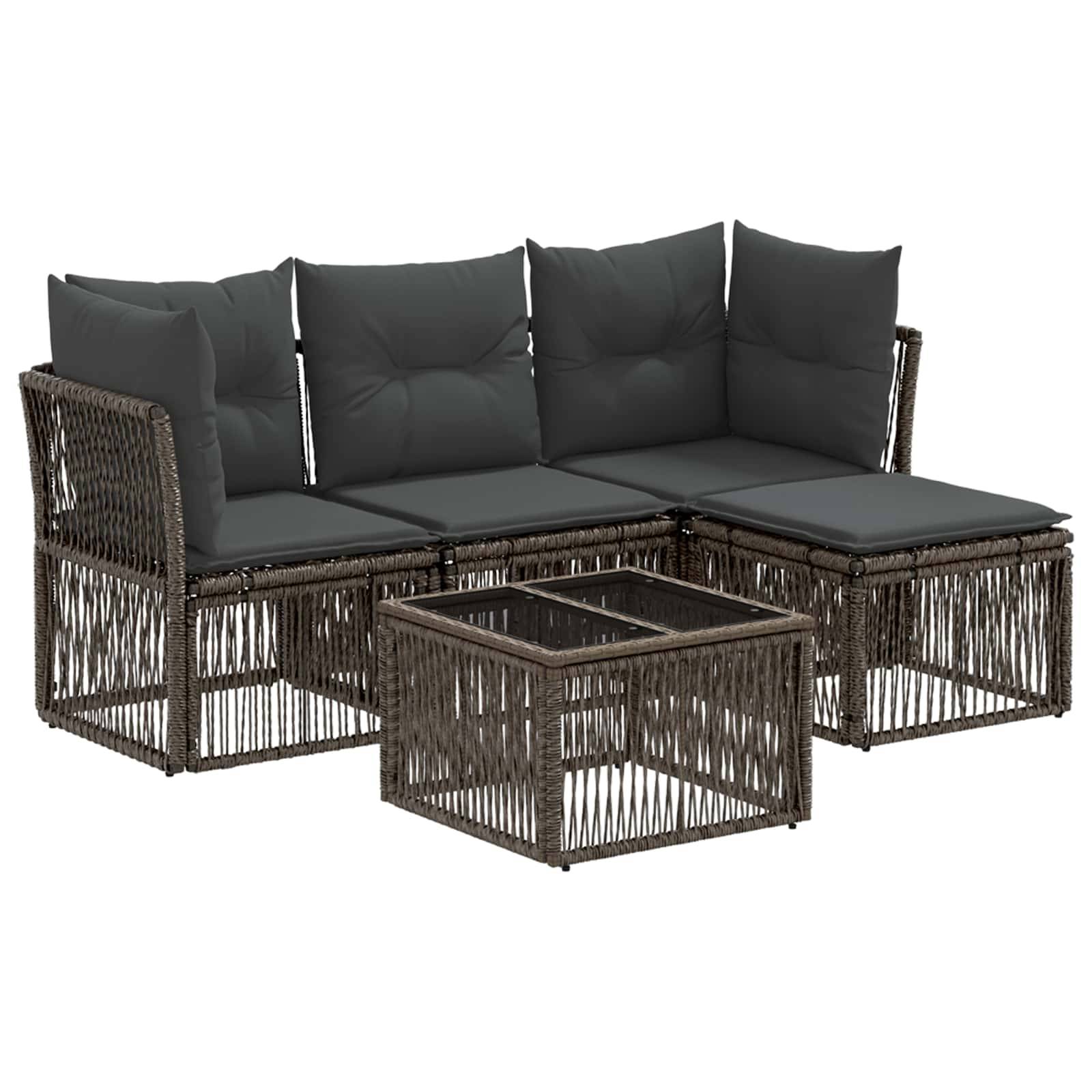 vidaXL Gartensofa-set 5 pcs Grau Poly-Rattan
