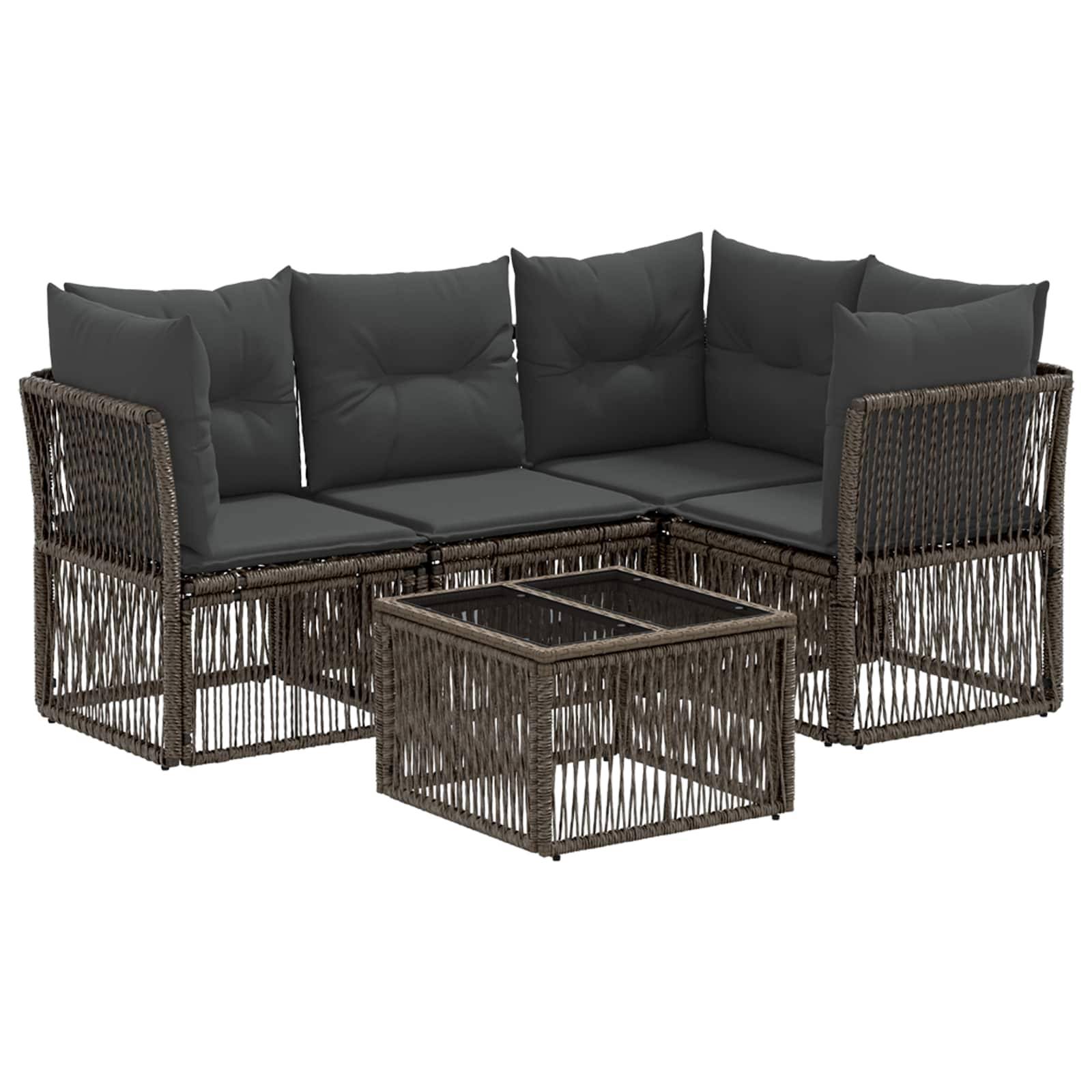 vidaXL Gartensofa-set 5 pcs Grau Poly-Rattan