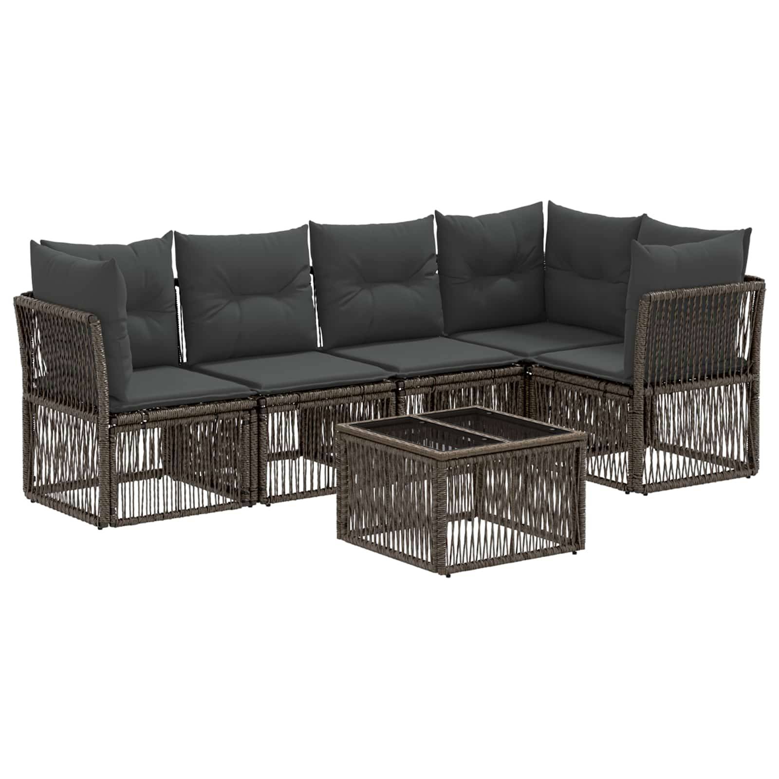 vidaXL Gartensofa-set 6 pcs Grau Poly-Rattan