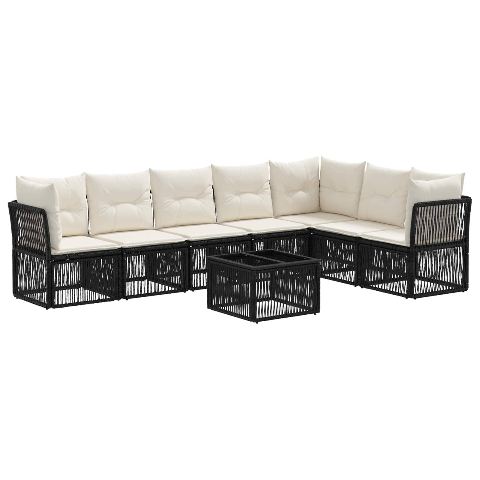 vidaXL Gartensofa-set 8 pcs Schwarz Poly-Rattan