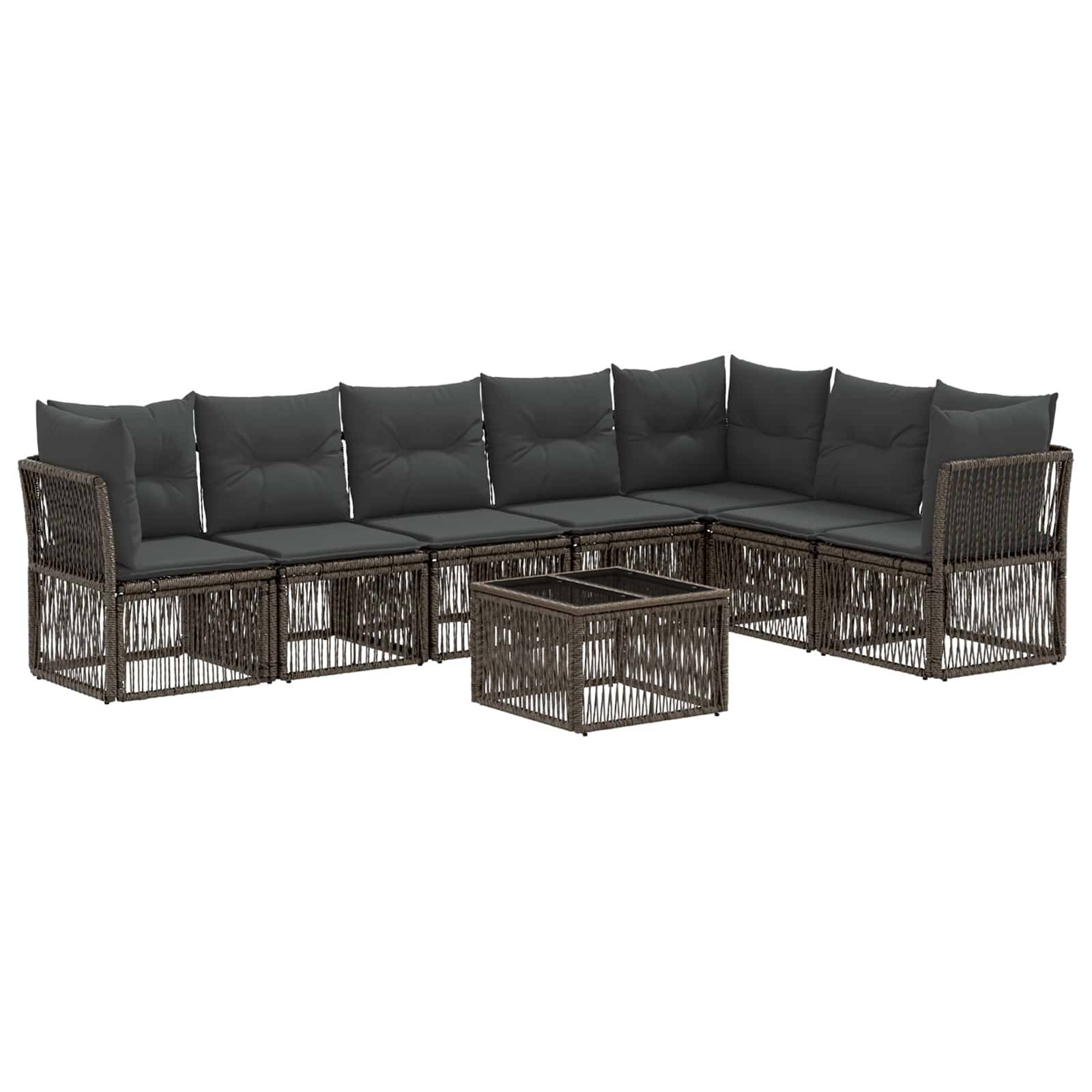 vidaXL Gartensofa-set 8 pcs Grau Poly-Rattan