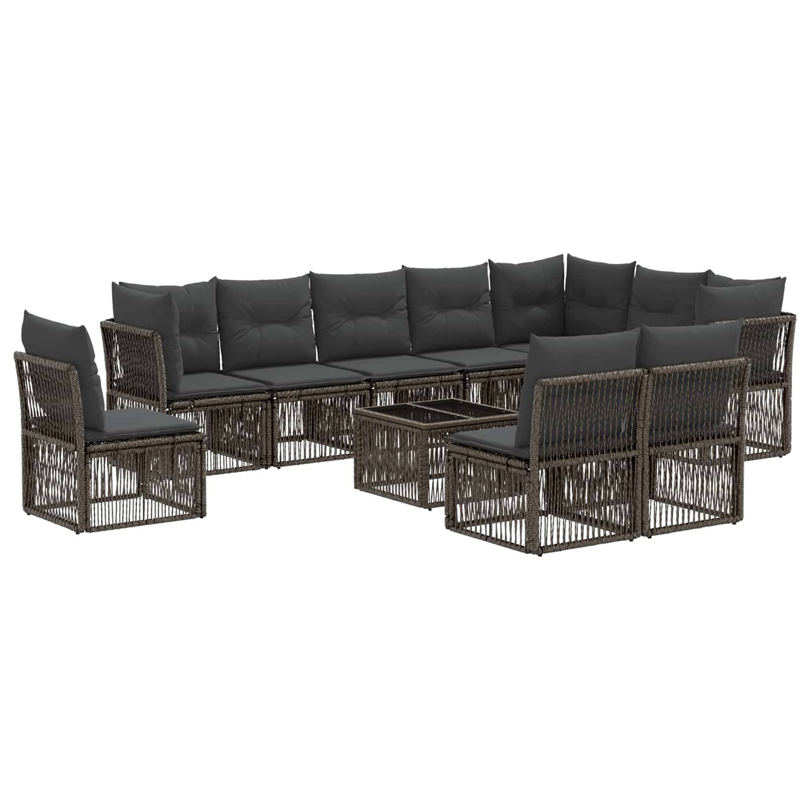 vidaXL Gartensofa-set 11 pcs Grau Poly-Rattan