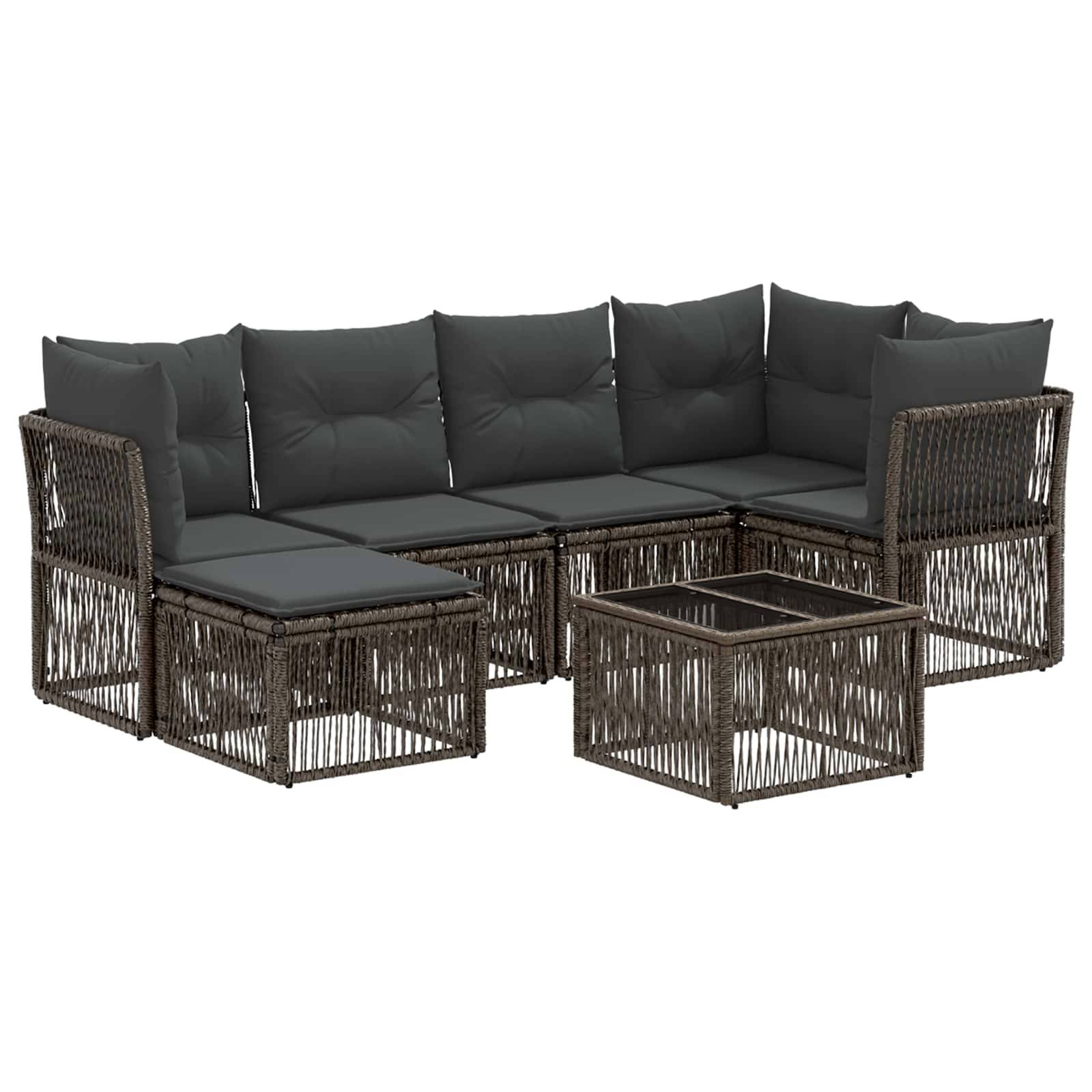 vidaXL Gartensofa-set 7 pcs Grau Poly-Rattan