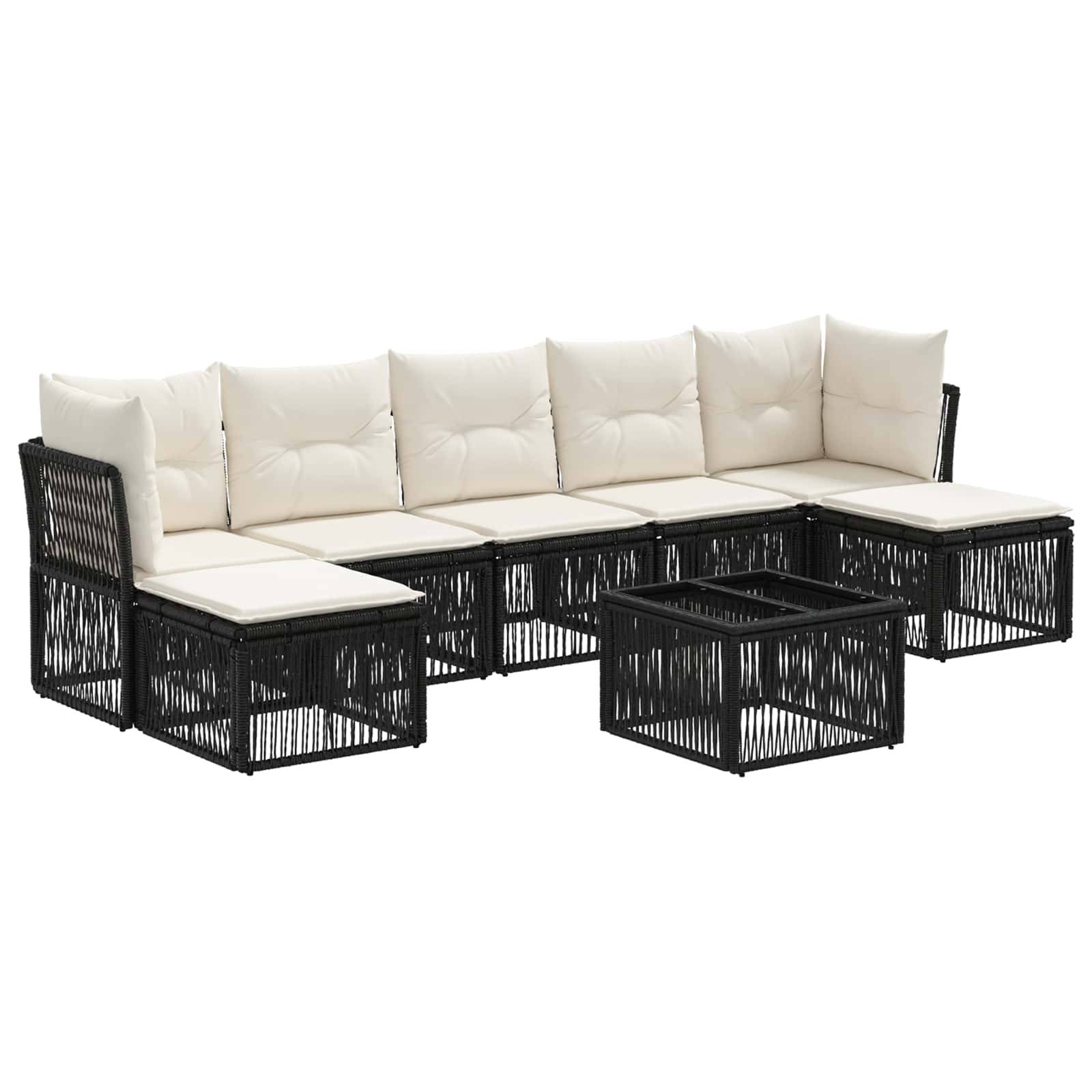 vidaXL Gartensofa-set 8 pcs Schwarz Poly-Rattan
