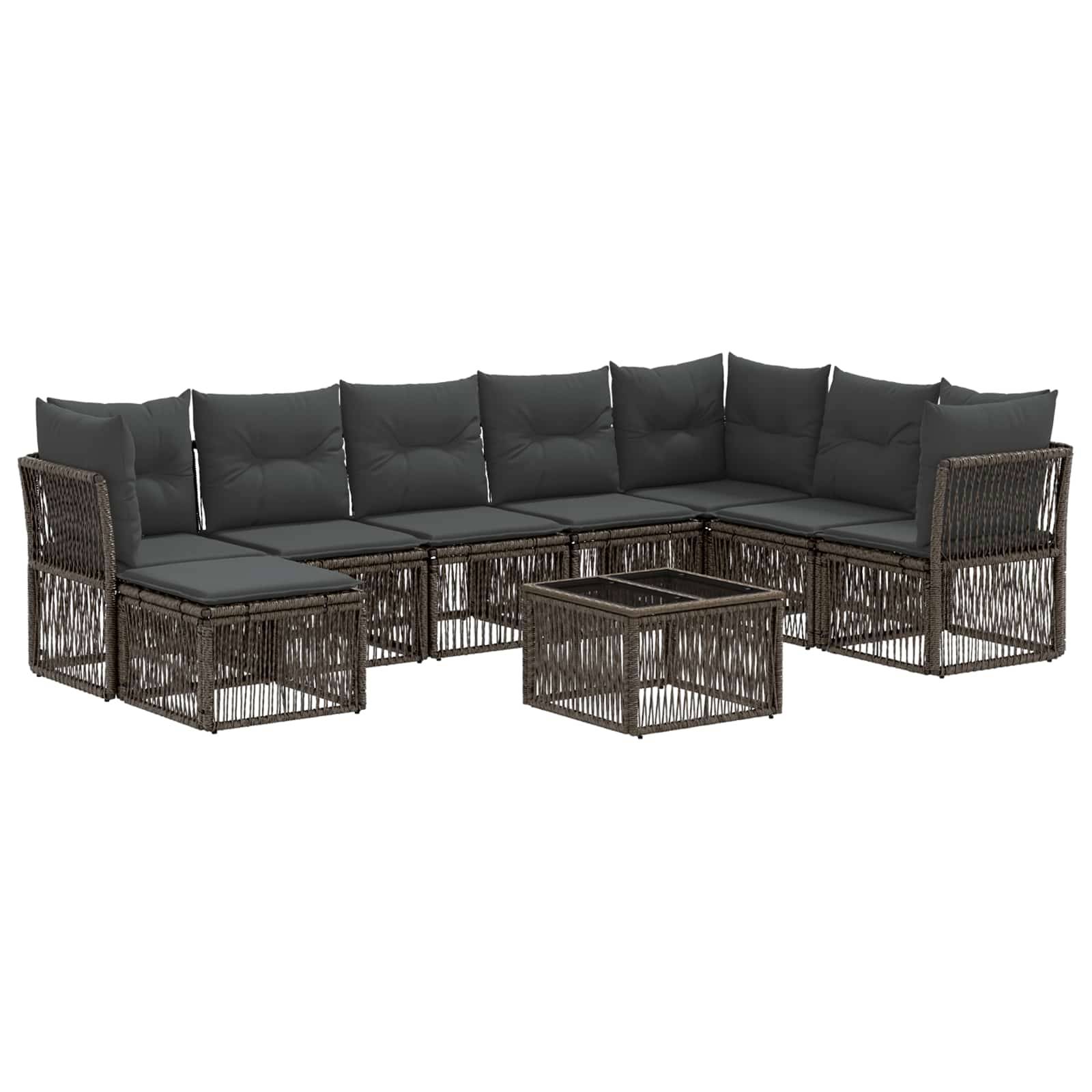vidaXL Gartensofa-set 9 pcs Grau Poly-Rattan