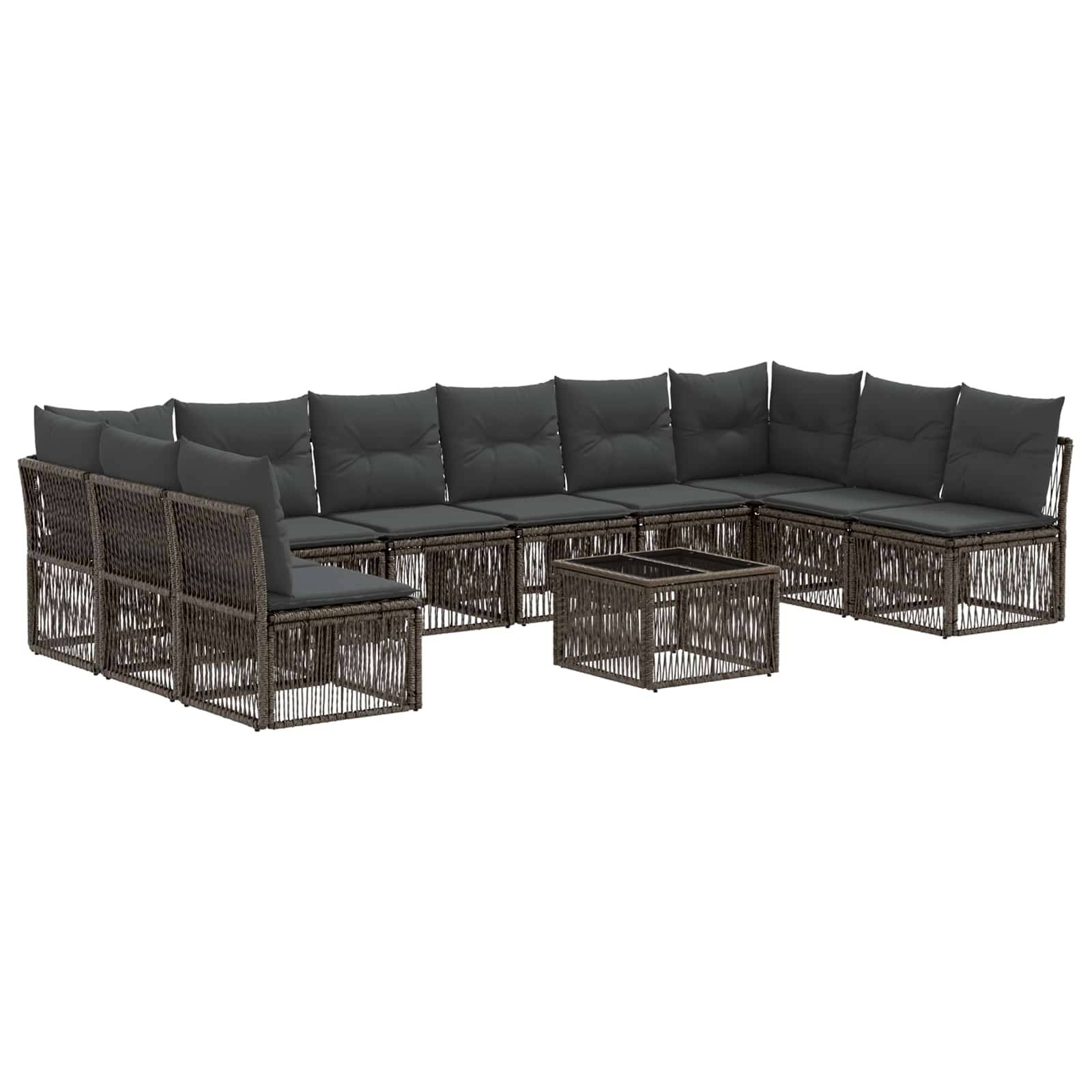 vidaXL Gartensofa-set 11 pcs Grau Poly-Rattan