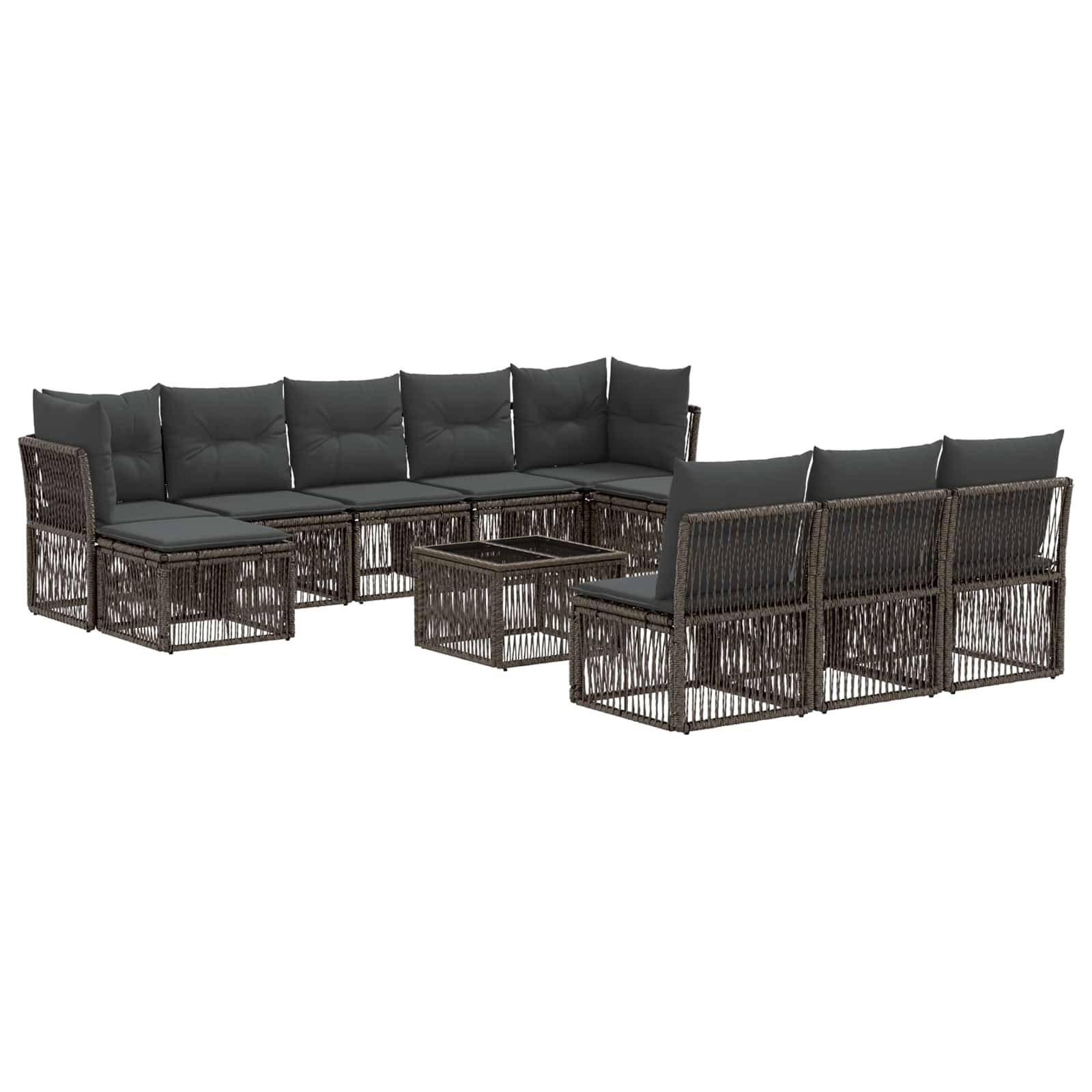vidaXL Gartensofa-set 11 pcs Grau Poly-Rattan