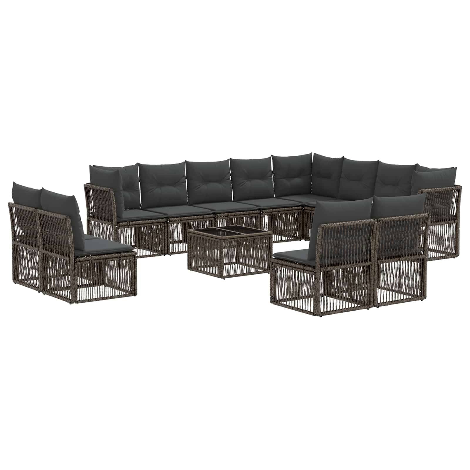 vidaXL Gartensofa-set 13 pcs Grau Poly-Rattan
