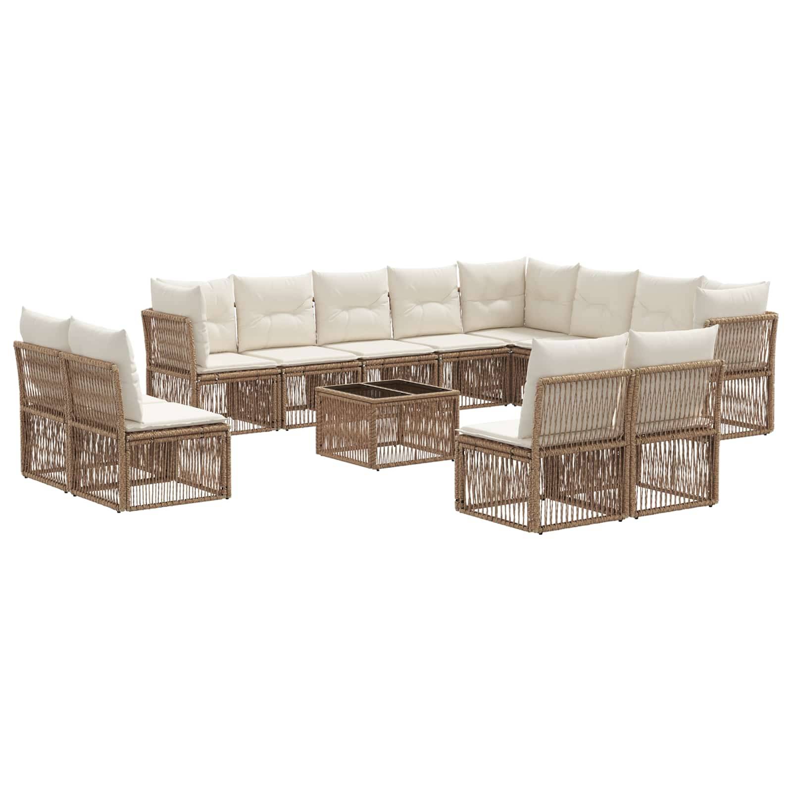 vidaXL Gartensofa-set 13 pcs Beige Poly-Rattan