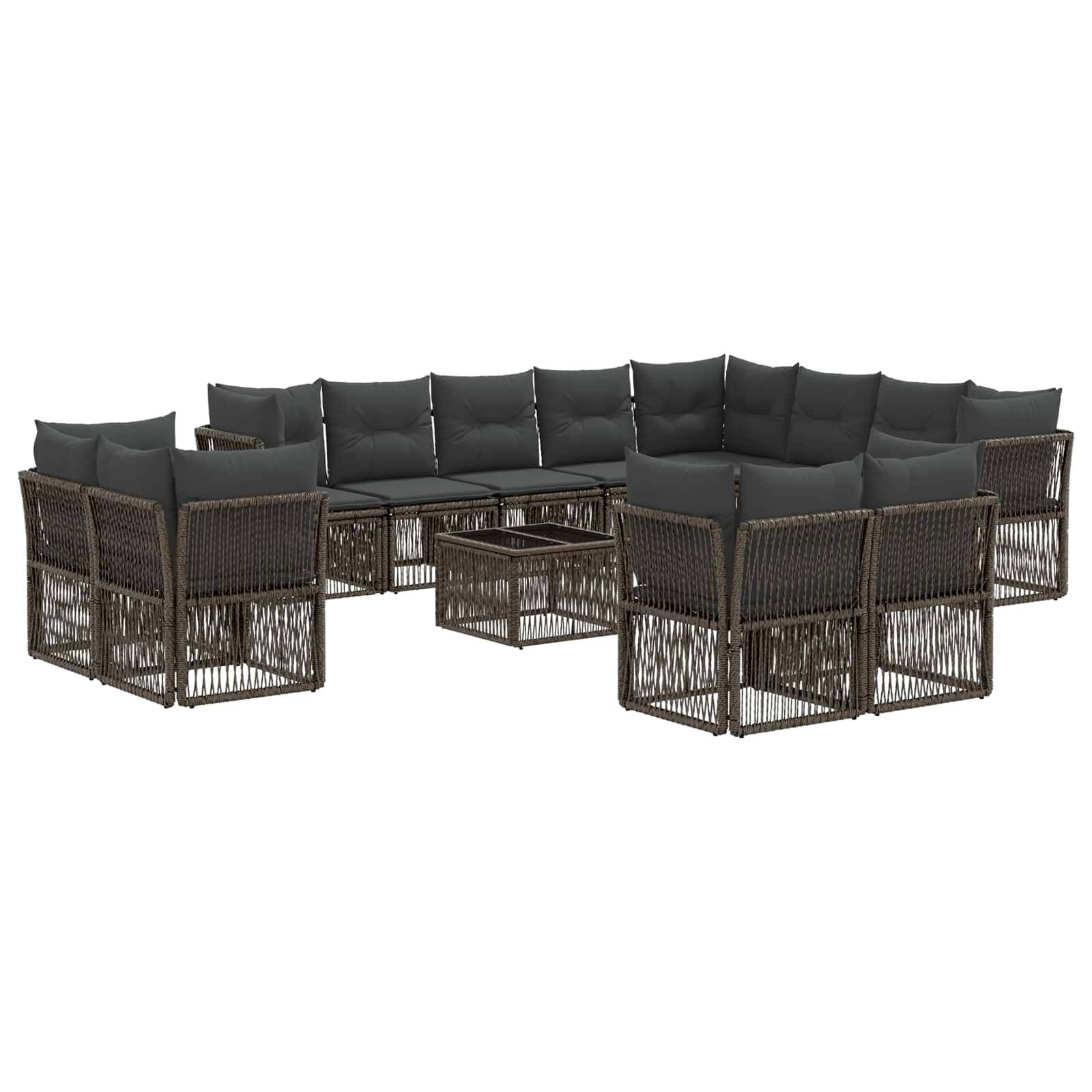 vidaXL Gartensofa-set 13 pcs Grau Poly-Rattan
