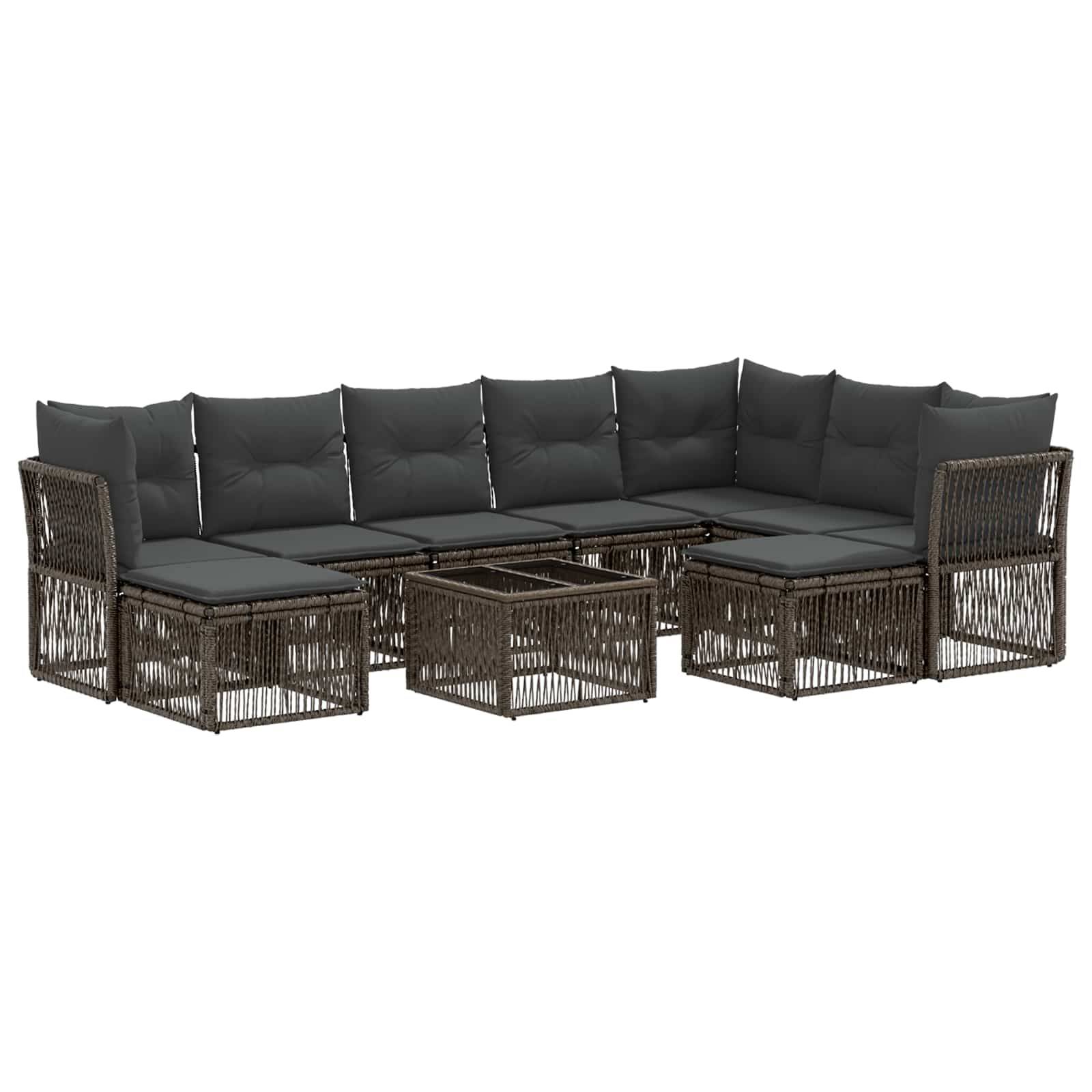 vidaXL Gartensofa-set 10 pcs Grau Poly-Rattan