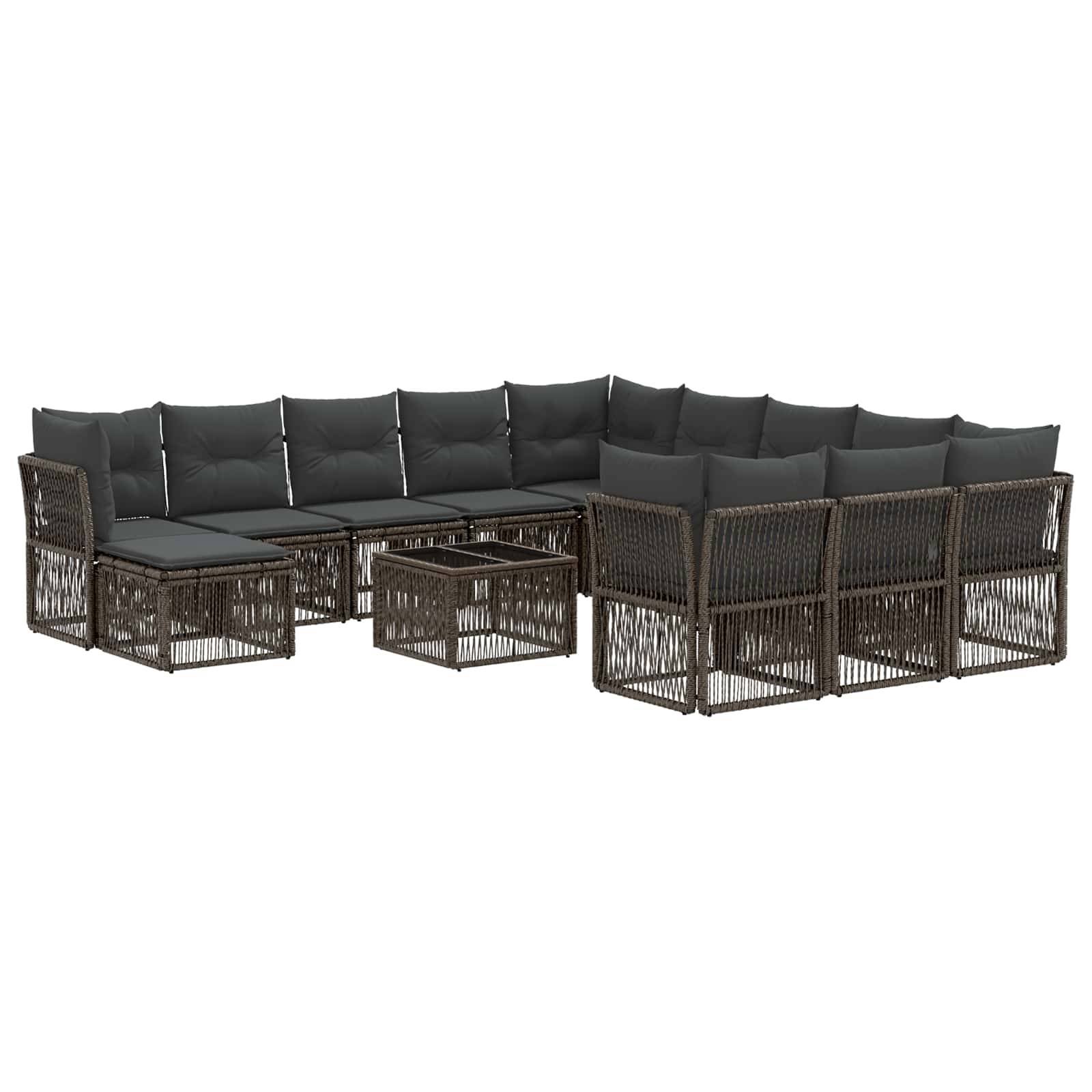 vidaXL Gartensofa-set 13 pcs Grau Poly-Rattan