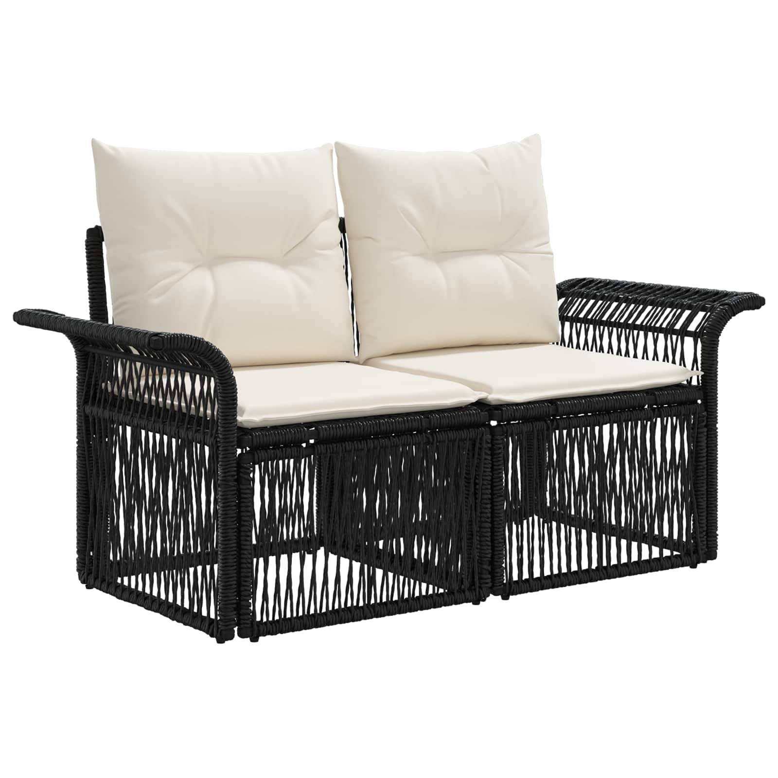 vidaXL Gartensofa-set 7 stk. Schwarz Poly-Rattan