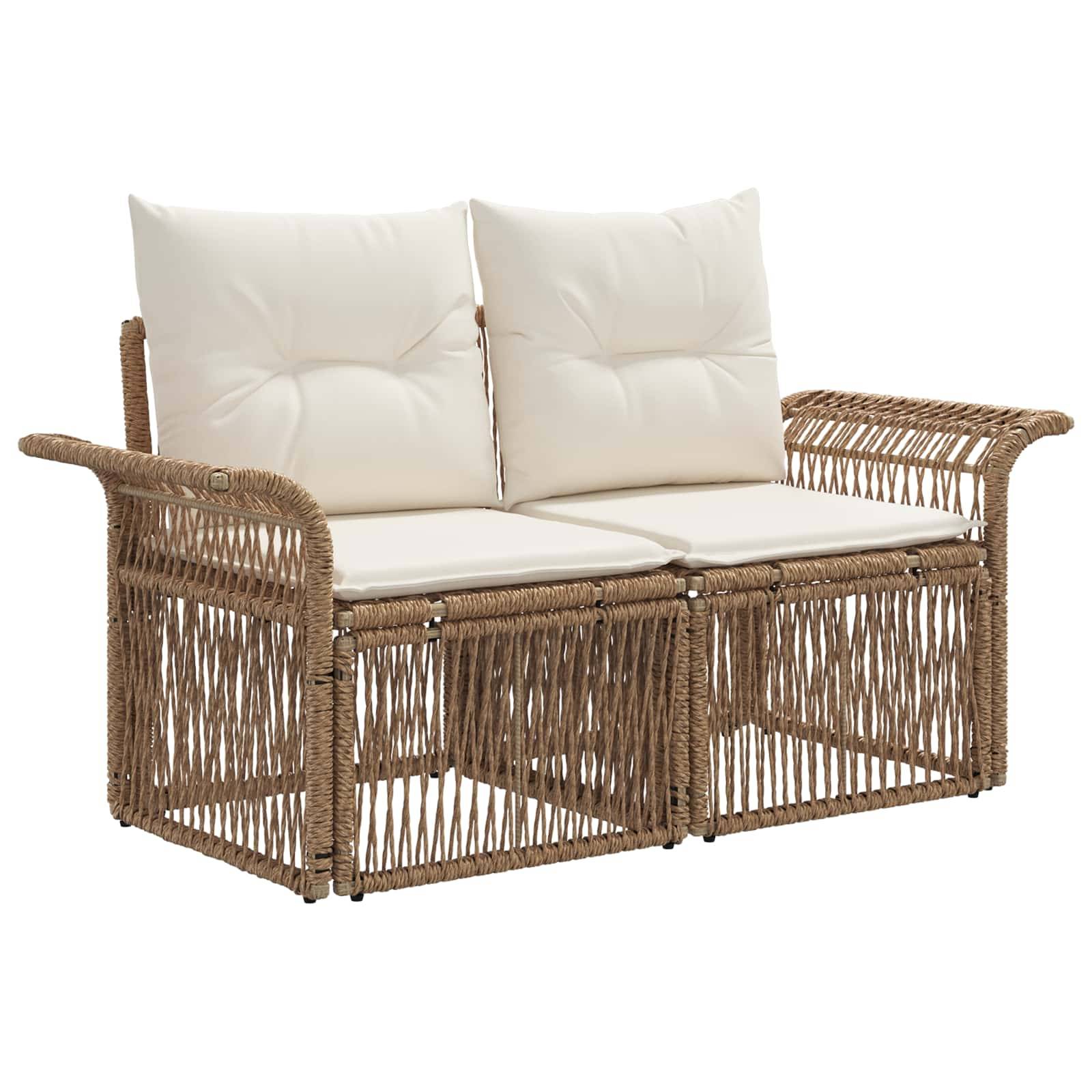 vidaXL Gartensofa-set 6 pcs Beige Poly-Rattan