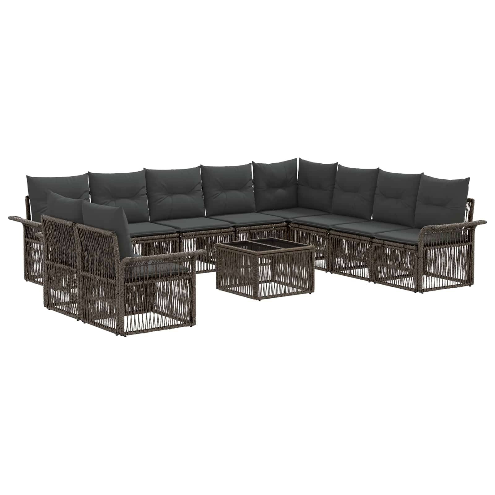 vidaXL Gartensofa-set 11 pcs Grau Poly-Rattan