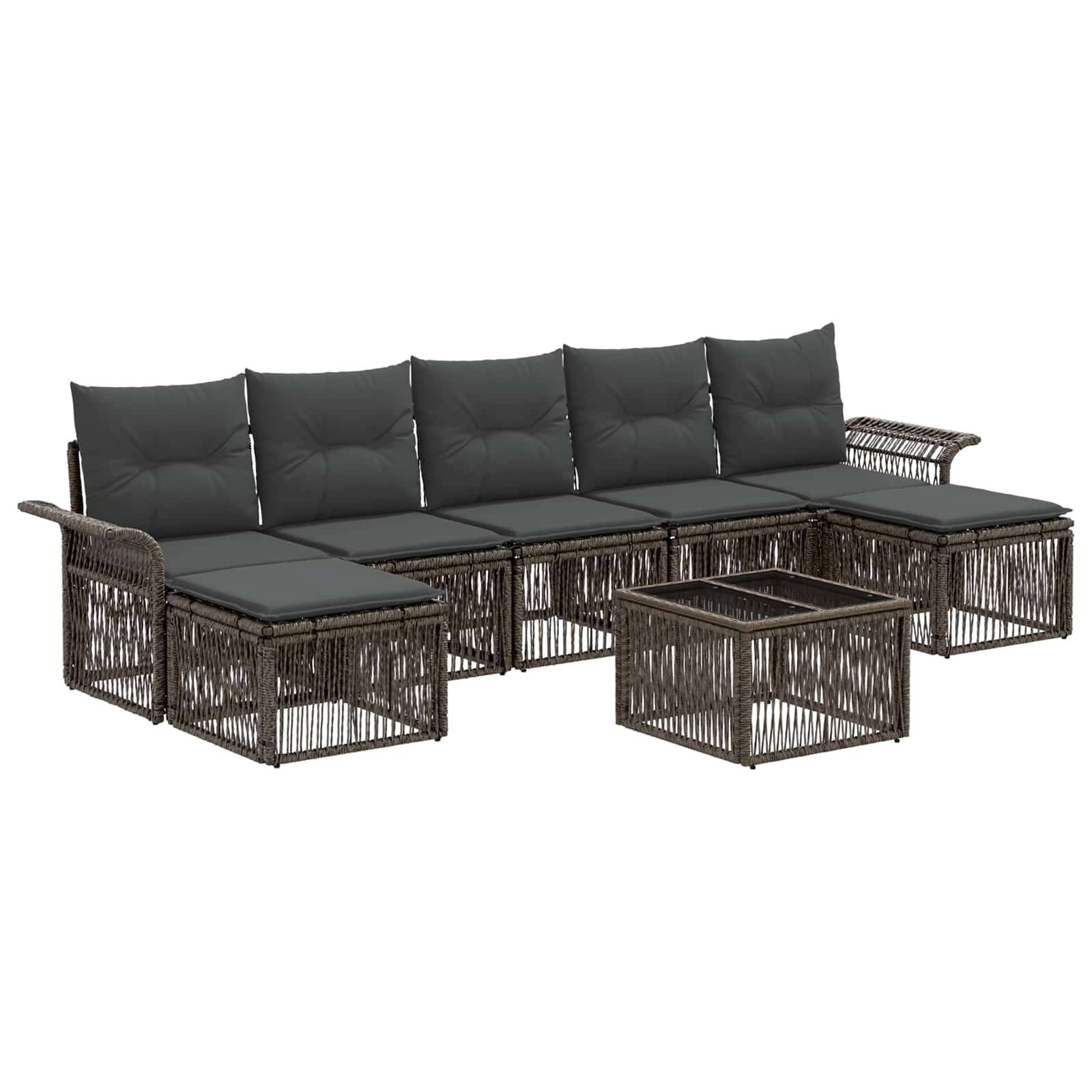 vidaXL Gartensofa-set 8 pcs Grau Poly-Rattan