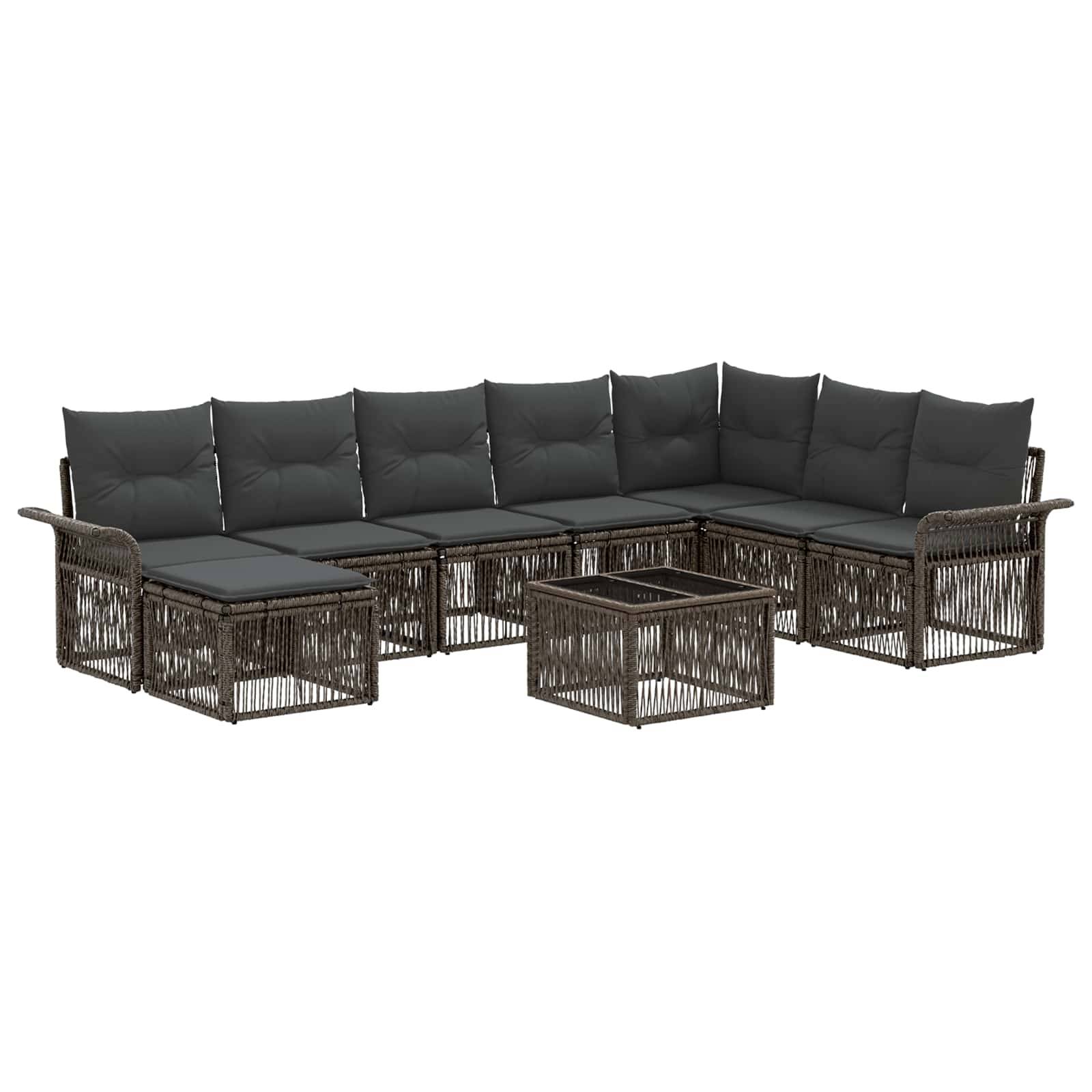 vidaXL Gartensofa-set 9 pcs Grau Poly-Rattan