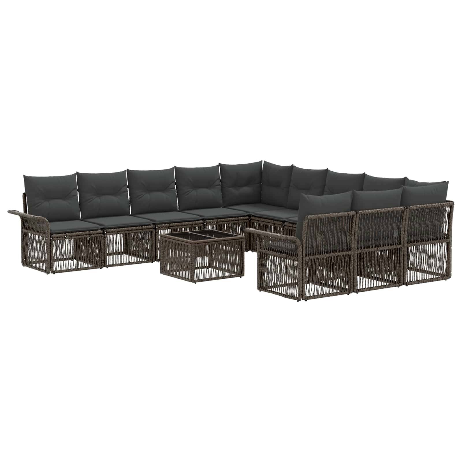 vidaXL Gartensofa-set 12 pcs Grau Poly-Rattan