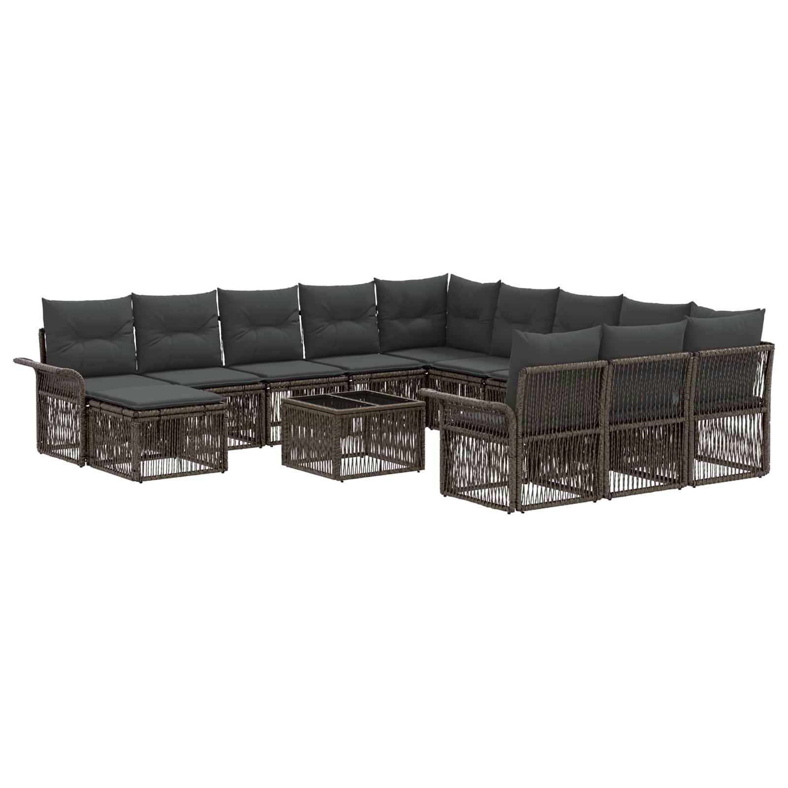 vidaXL Gartensofa-set 13 pcs Grau und Dunkelgrau Poly-Rattan