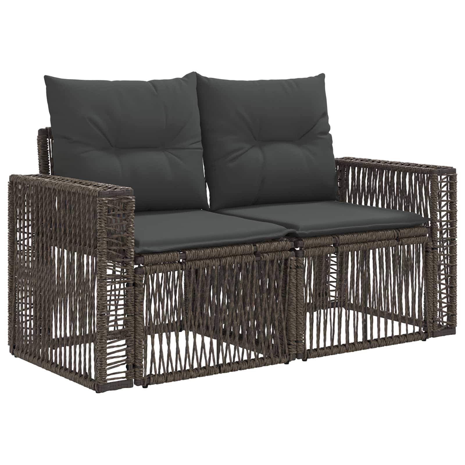 vidaXL Gartensofa-set 7 stk. Grau und Dunkelgrau Poly-Rattan