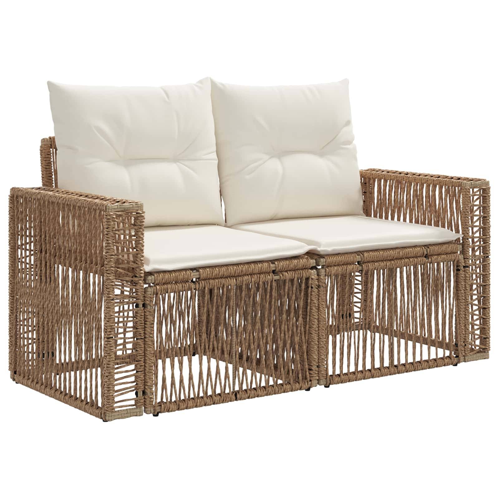 vidaXL Gartensofa-set 5 stk. Beige und Cremeweiß Poly-Rattan
