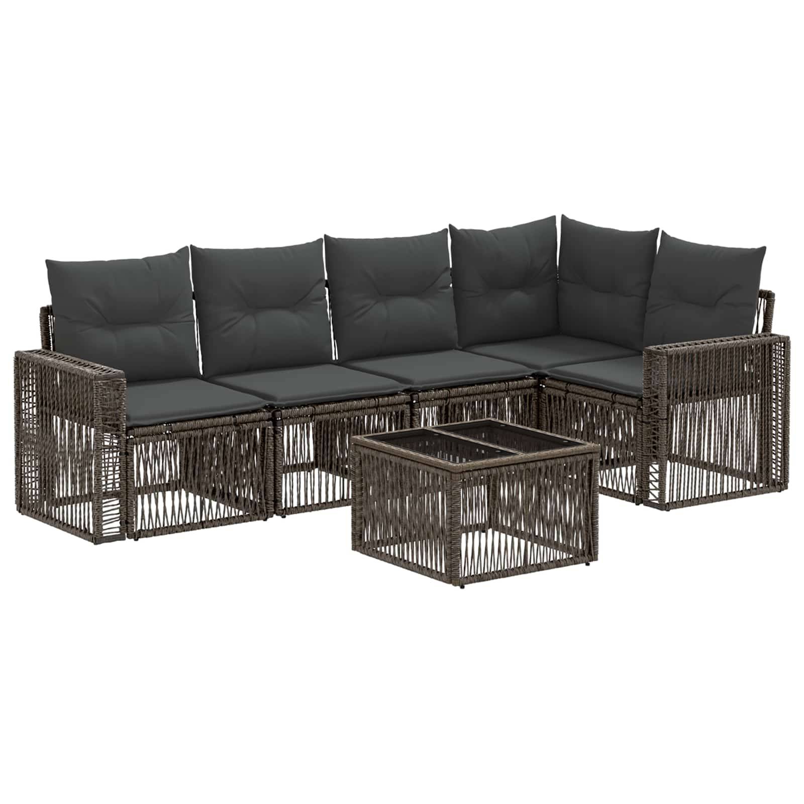 vidaXL Gartensofa-set 6 pcs Grau und Dunkelgrau Poly-Rattan