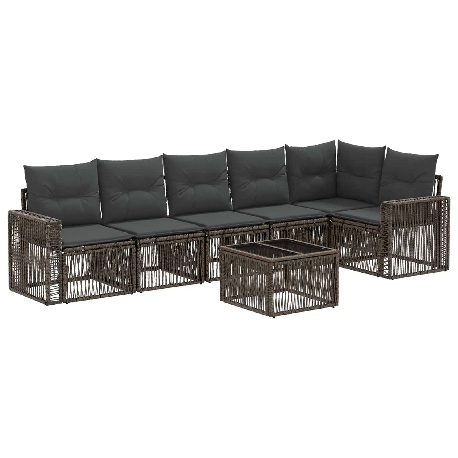 vidaXL Gartensofa-set 7 pcs Grau und Dunkelgrau Poly-Rattan