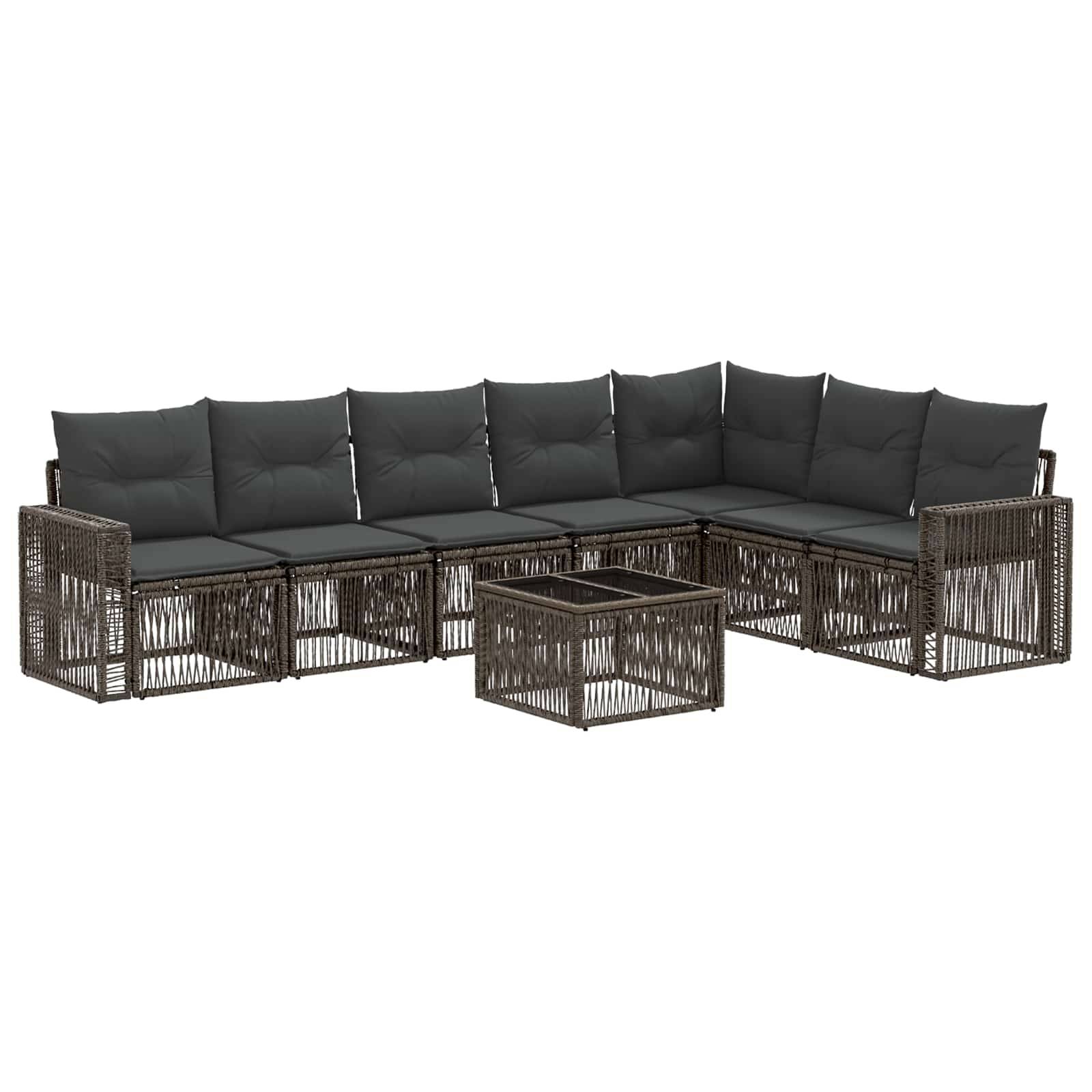 vidaXL Gartensofa-set 8 pcs Grau und Dunkelgrau Poly-Rattan