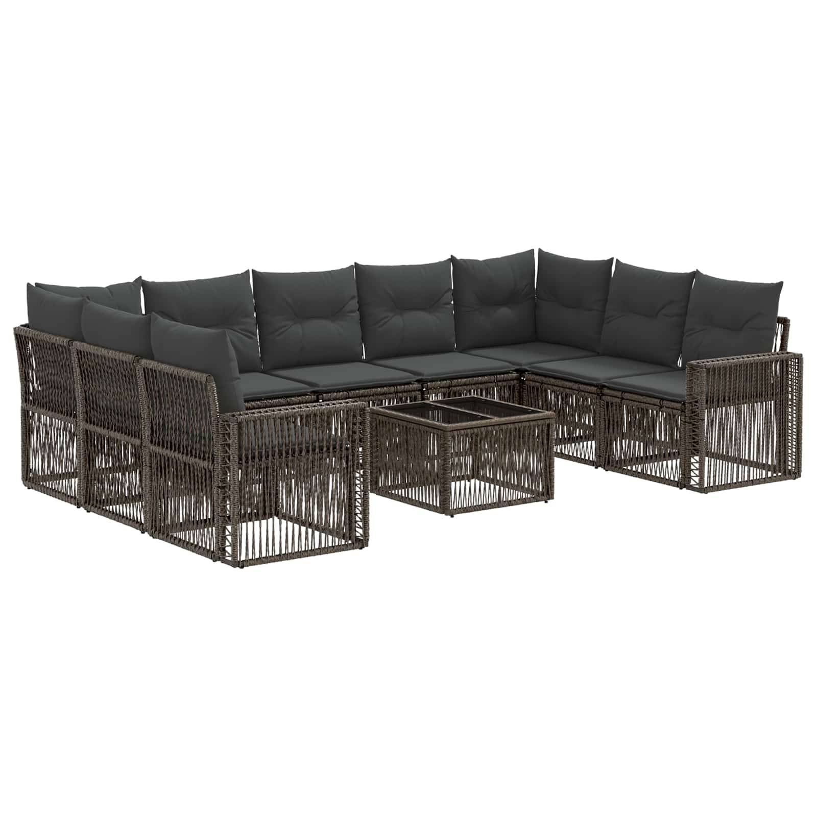 vidaXL Gartensofa-set 10 pcs Grau und Dunkelgrau Poly-Rattan