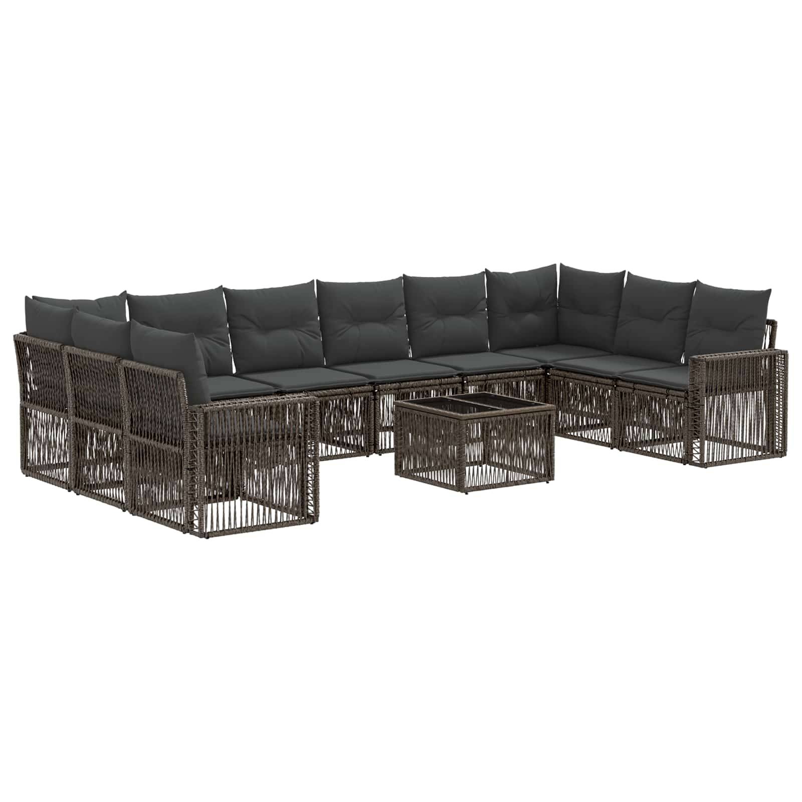 vidaXL Gartensofa-set 11 pcs Grau und Dunkelgrau Poly-Rattan