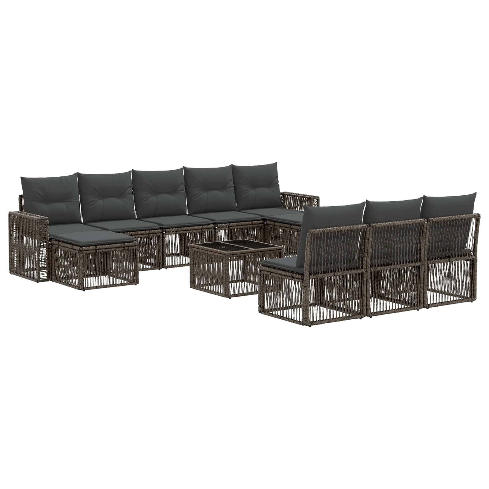 vidaXL Gartensofa-set 11 pcs Grau und Dunkelgrau Poly-Rattan
