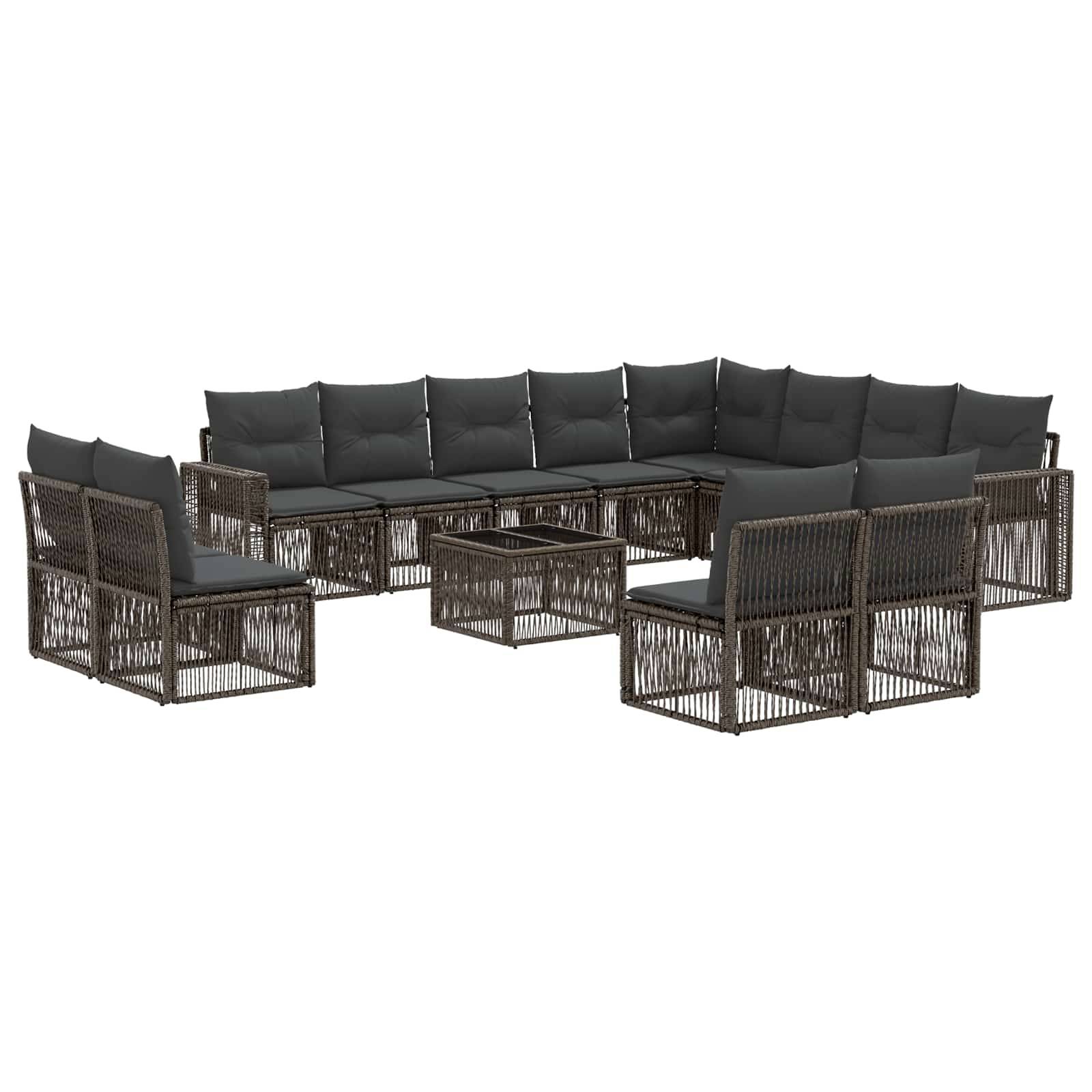 vidaXL Gartensofa-set 13 pcs Grau und Dunkelgrau Poly-Rattan